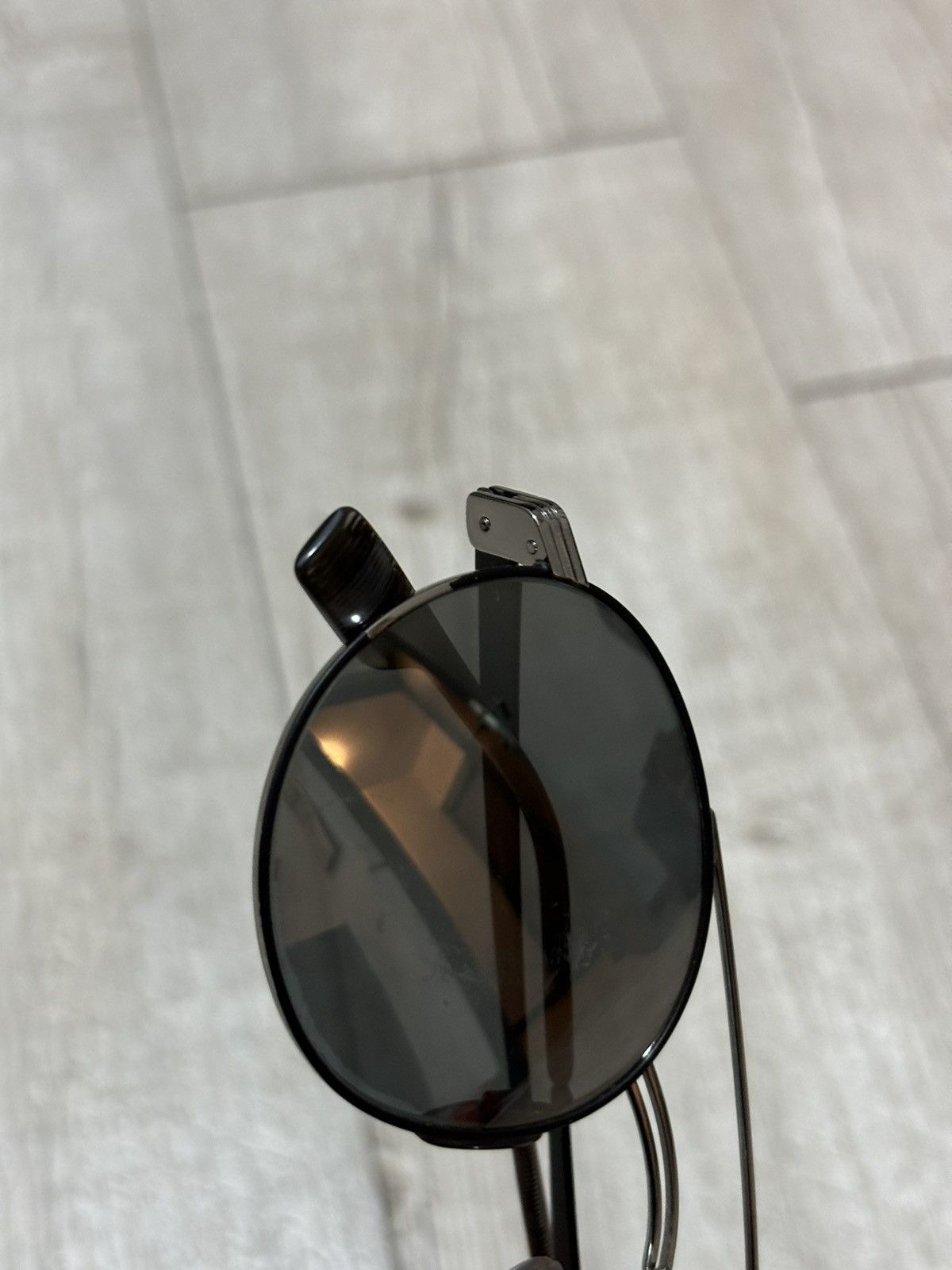 Burberry × Burberry Prorsum Unisex B-3109 Italy Big Logo Frame Metal-Matte Round Shape Sunglasses Size ONE SIZE - 23 Thumbnail