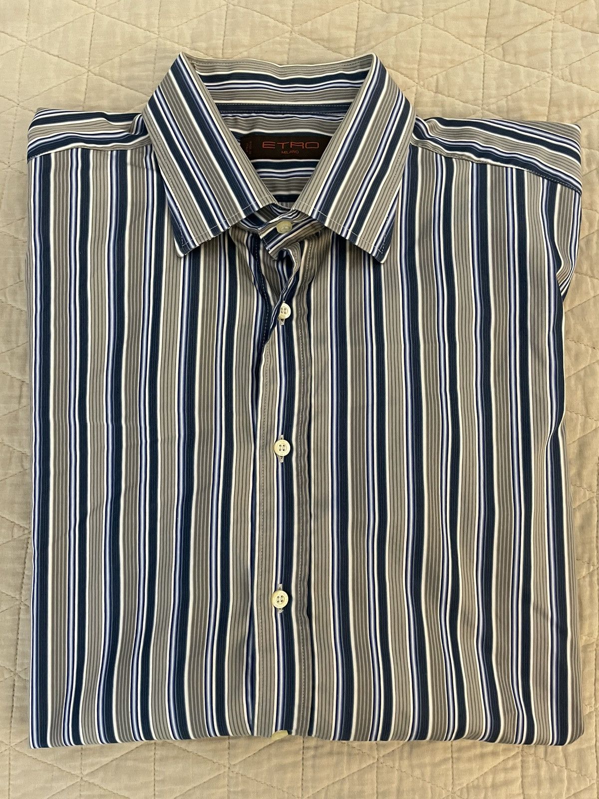 Etro Bold Stripe Spread Collar Sport Shirt Size US XL / EU 56 / 4 - 1 Thumbnail