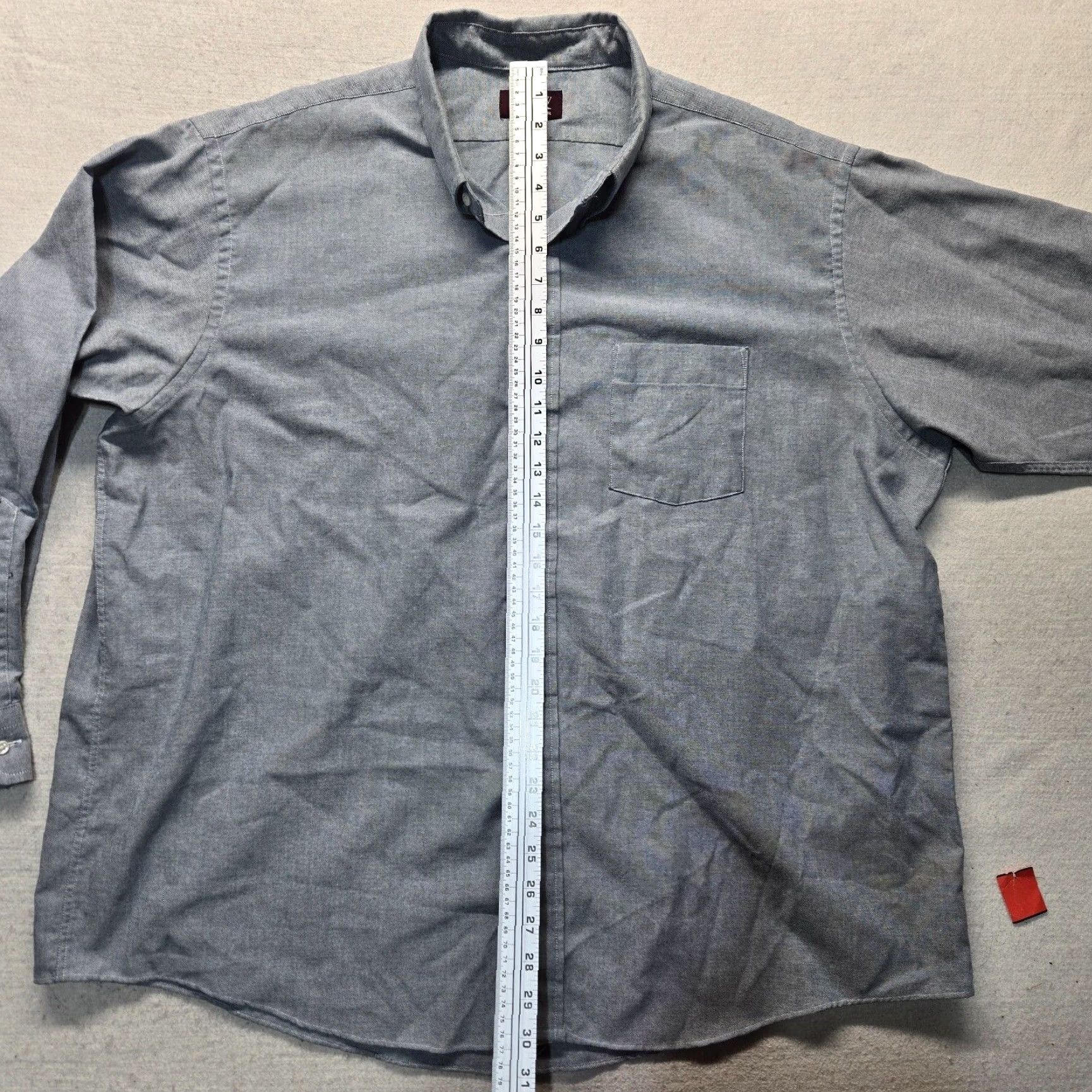 Arrow VINTAGE Arrow Shirt Big & Tall Adult 18.5 Blue Solid Button-Up Wrinkle Resistant Easy Care 35 Regular Mens 18.5 Blue Shirt Size US XXL / EU 58 / 5 - 6 Thumbnail