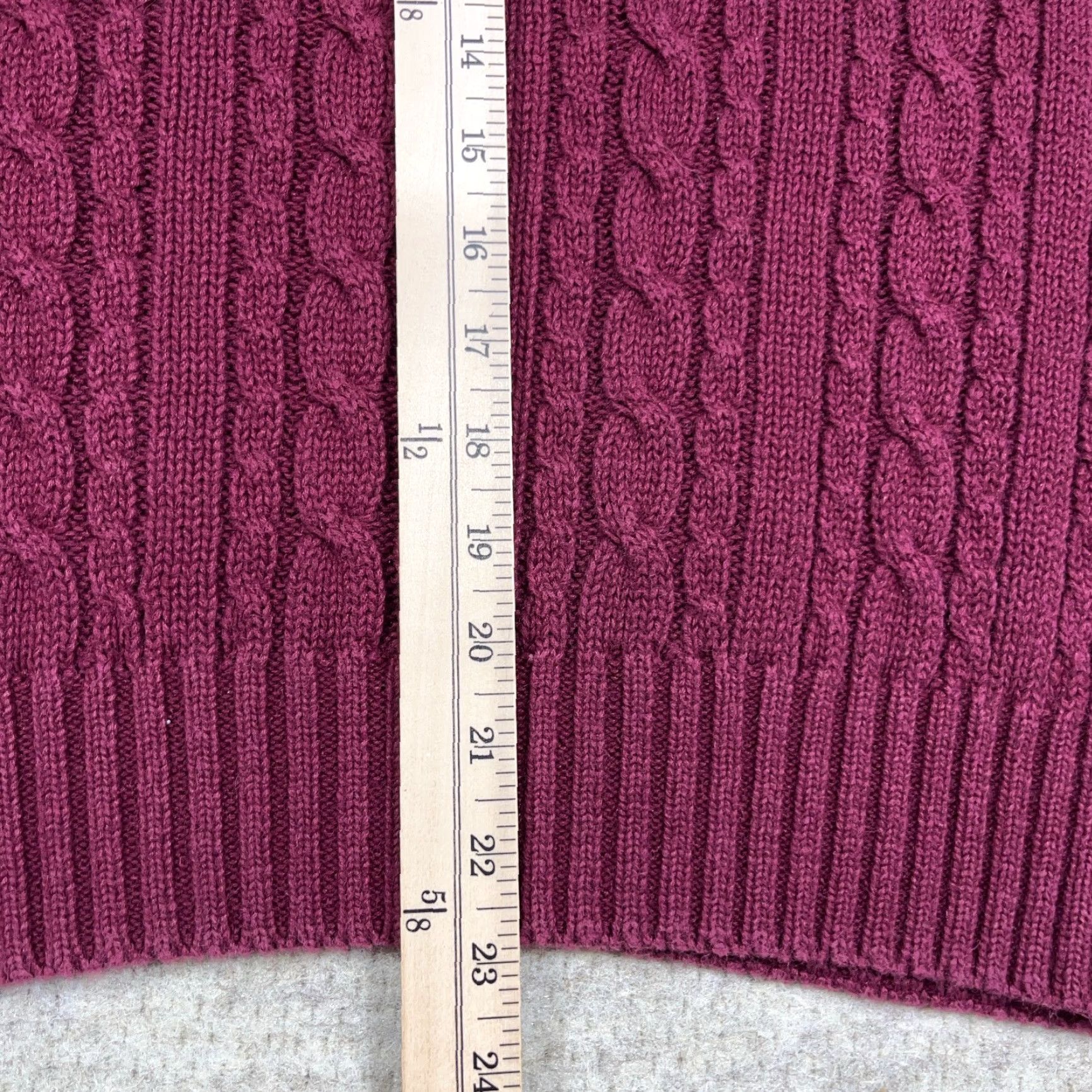 Vintage VINTAGE Grandpa Sweater Men Medium Maroon Cable Knit 90s Deep V Neck Cricket Mens Size US M / EU 48-50 / 2 - 7 Thumbnail