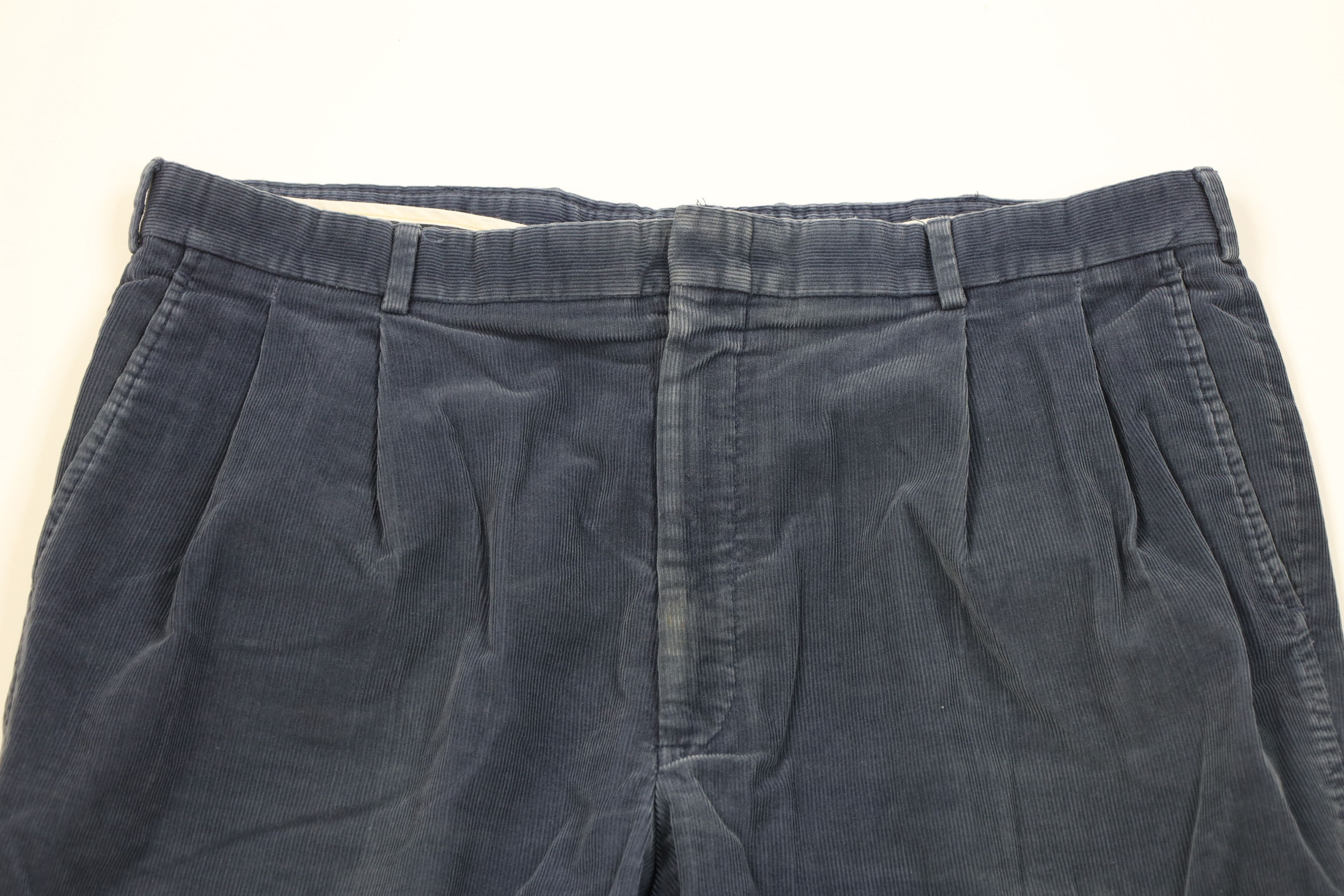 Lands' End Vintage 70s Lands End Wide Leg Corduroy Chino Pants Blue USA Size US 40 / EU 56 - 2 Thumbnail