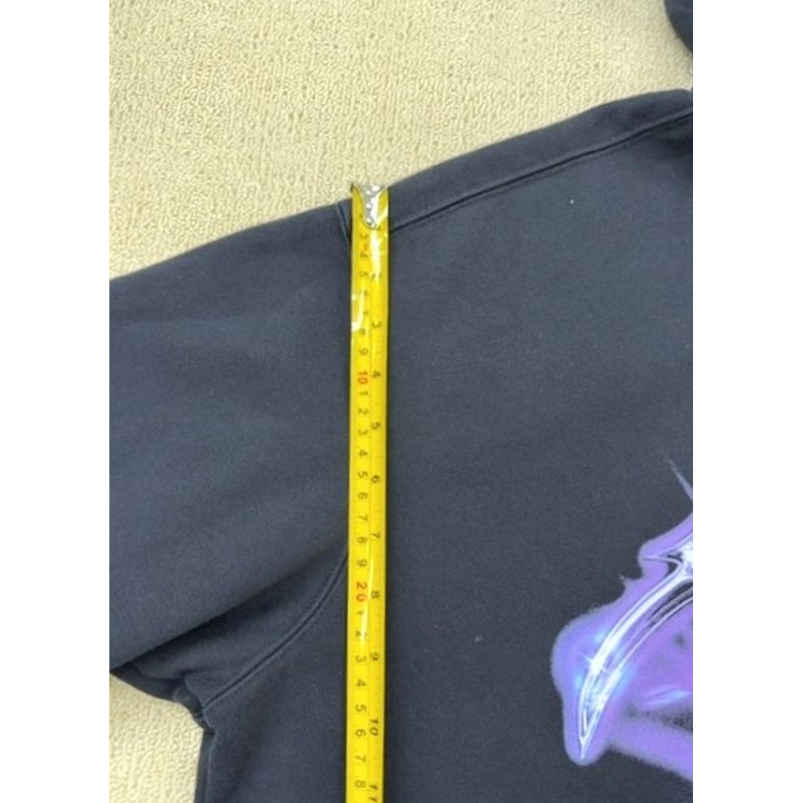 H&M H&M Hoodie Men XL Black/Purple Loose Fit with Double-layered drawstring hood Size US XL / EU 56 / 4 - 6 Thumbnail