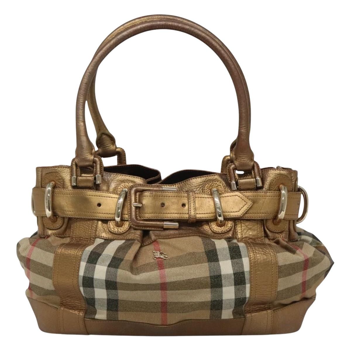 Burberry Gold Canvas Shoulder Bag (Pre-Owned) Size ONE SIZE - 1 Thumbnail