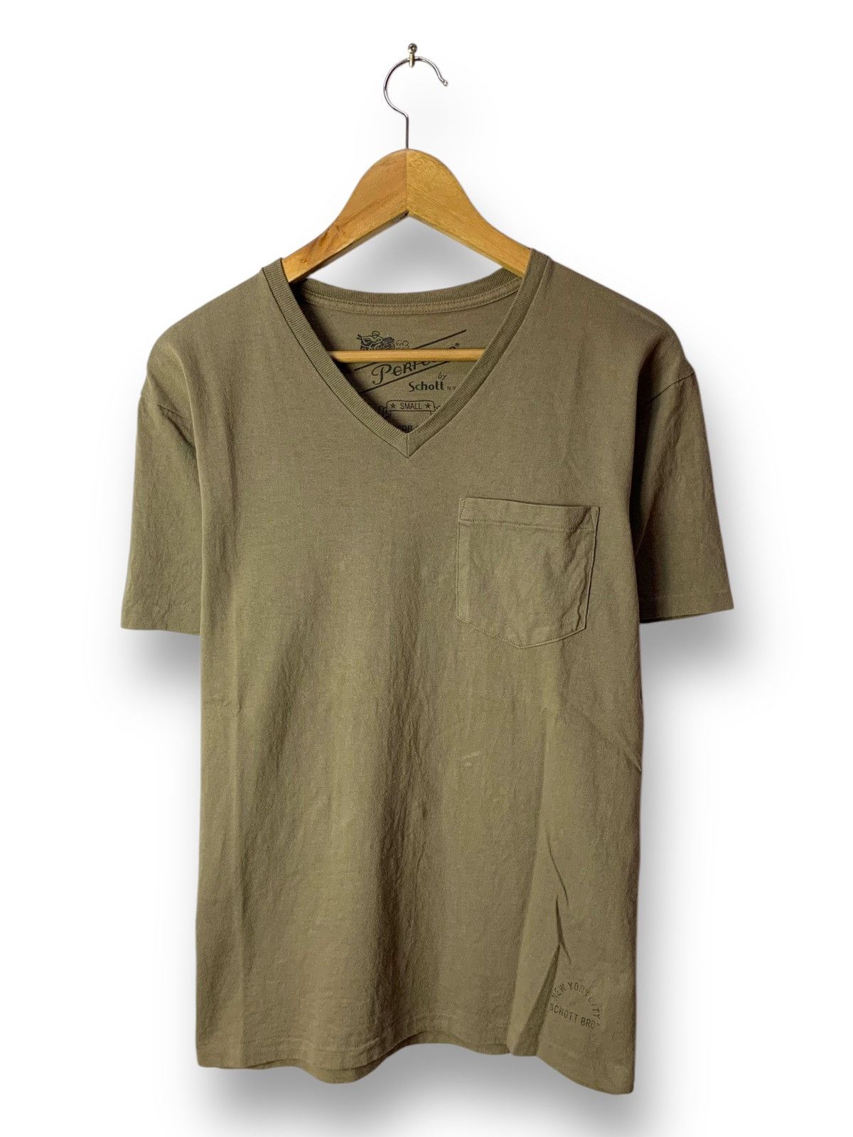Schott 🔥 Schott Perfecto NYC Plain Pocket Tee Biker Size US S / EU 44-46 / 1 - 1 Thumbnail