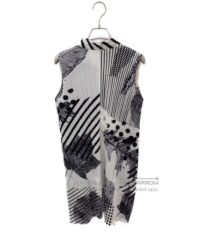 Issey Miyake Issey Miyake Ink Wash Ruched Sleeveless Top Size L / US 10 / IT 46 - 2 Thumbnail