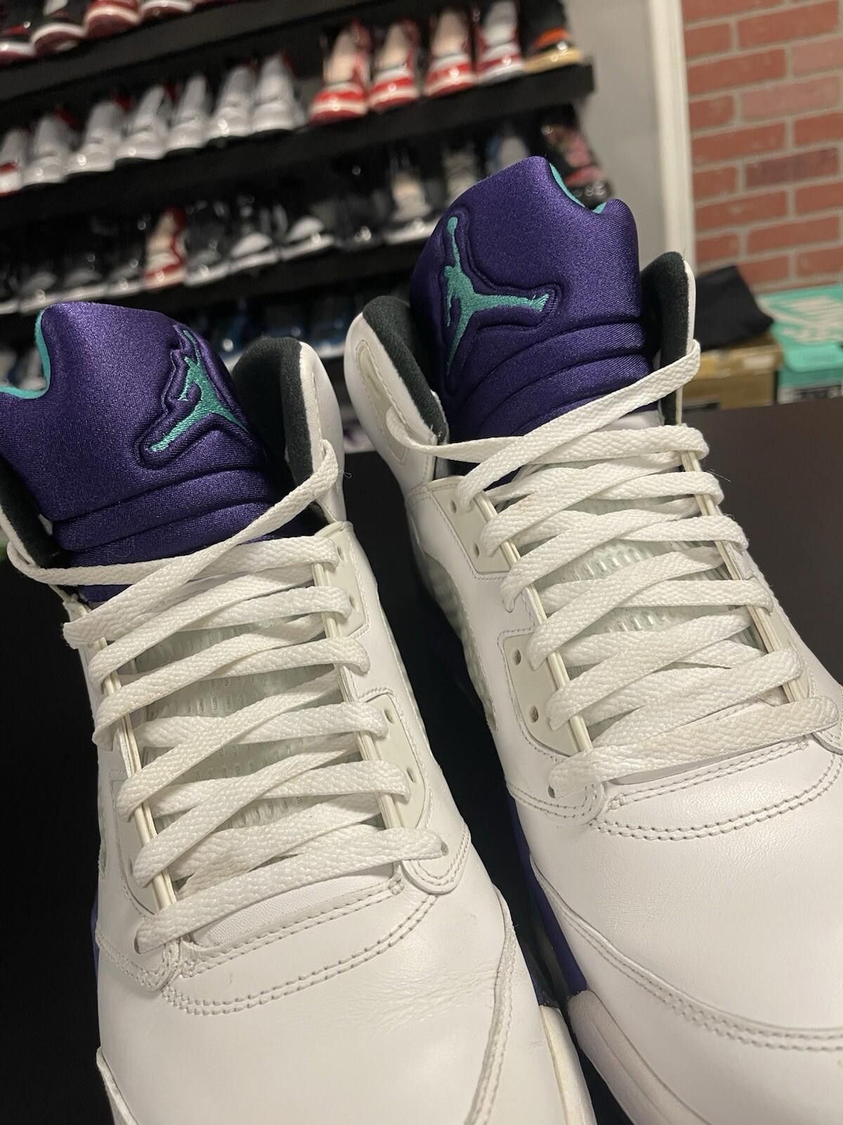Jordan Brand Size 12 - Air Jordan 5 Grape Retro OG Mens White Sneakers Size US 12 / EU 45 - 6 Thumbnail