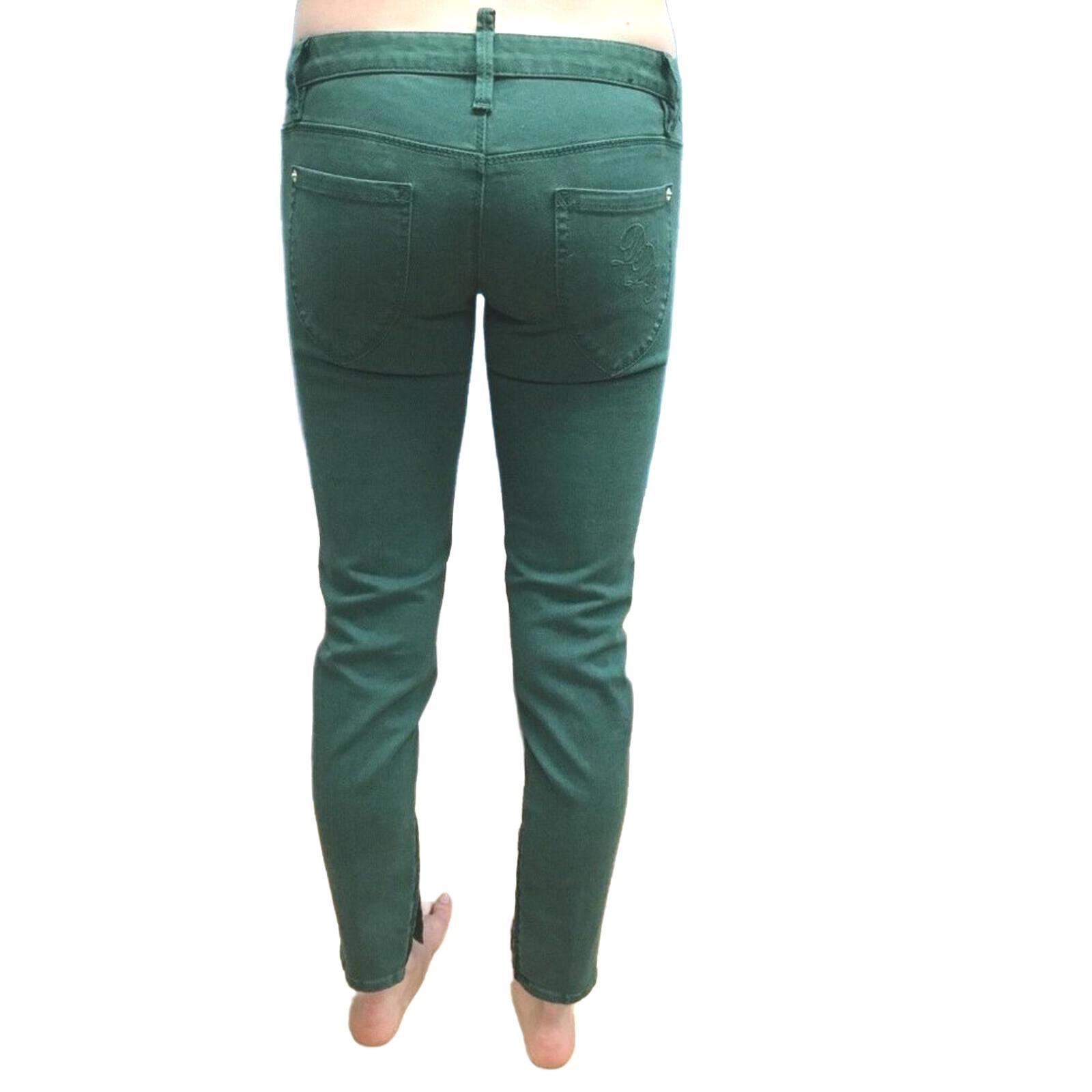 Dsquared2 Dsquared² Green 30" Low-Rise Zip Ankle Skinny Jeans Size 26" / US 2 / IT 38 - 2 Thumbnail