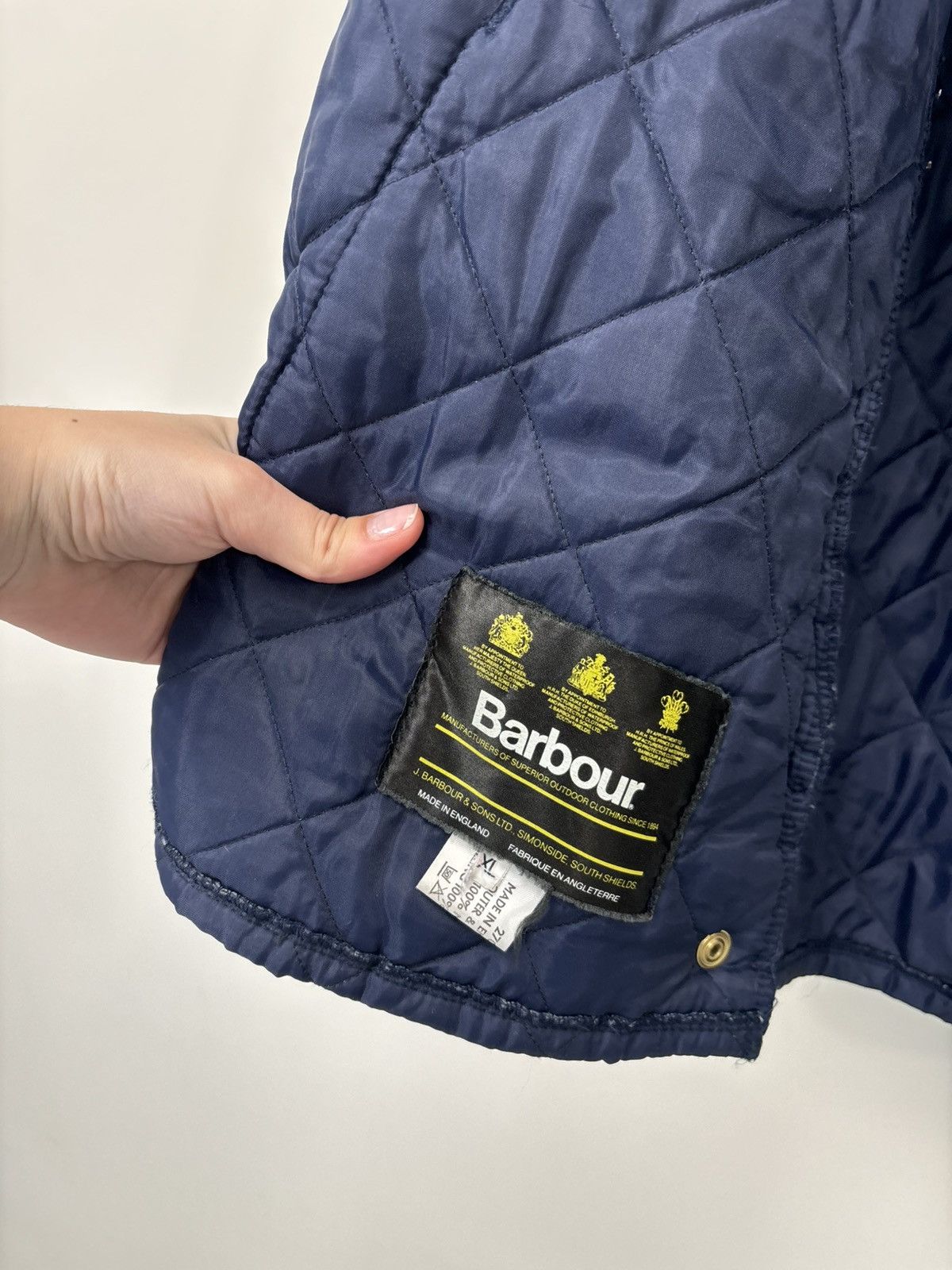 Barbour Barbour Vintage Liddesdale Navy Blue Hunting Quilted Jacket Size US XL / EU 56 / 4 - 14 Thumbnail