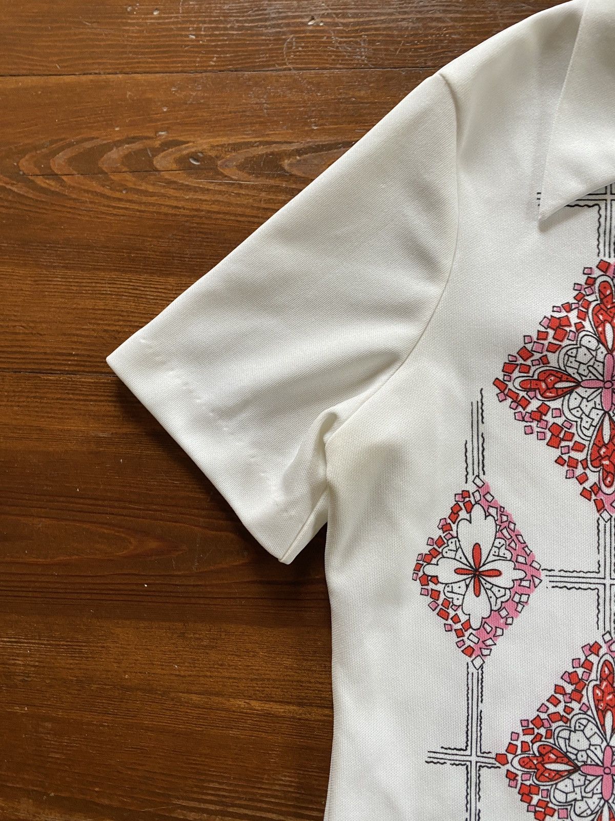 Retrofit × Vintage Vintage 60’s Smartique Stain Glass Pattern Poly Button Up Size L / US 10 / IT 46 - 7 Thumbnail