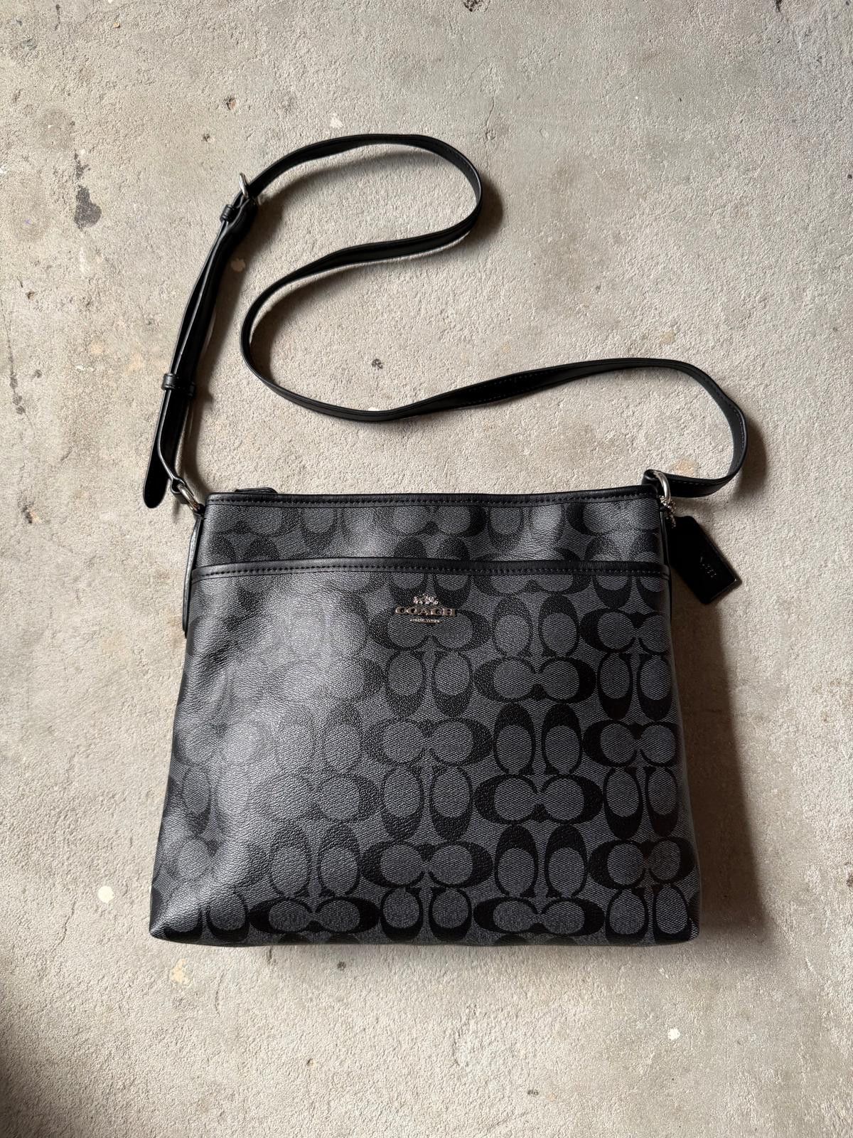 Coach Coach Signature PVC Messenger Bag Black/Grey Size ONE SIZE - 1 Thumbnail