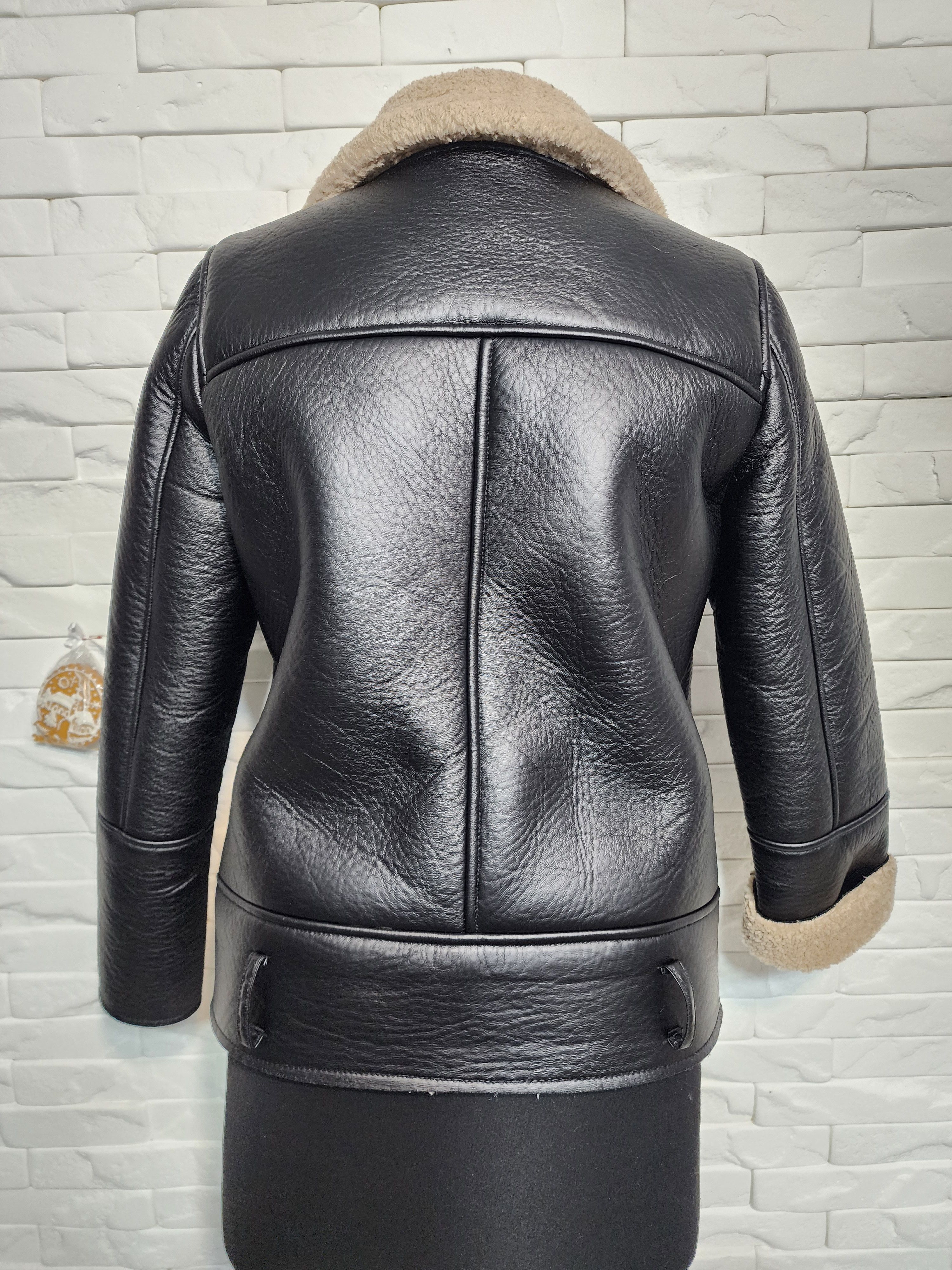 Furla Faux Fur Sheepskin Coat: Black Winter Jacket Size S / US 4 / IT 40 - 4 Thumbnail