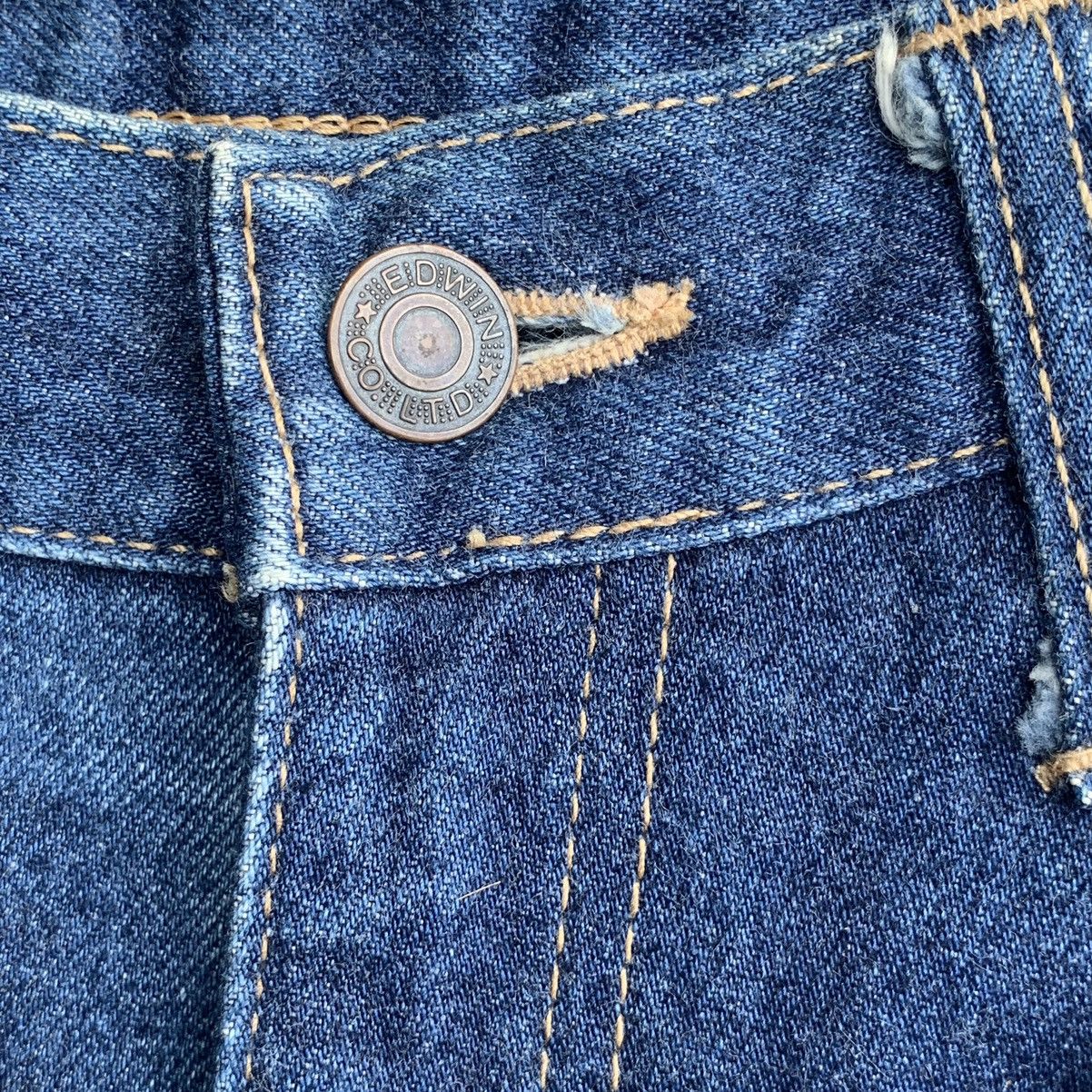 Edwin Vintage 90s Edwin Japan Indigo Blue Jeans Straight Denim W29 Size US 29 - 7 Thumbnail