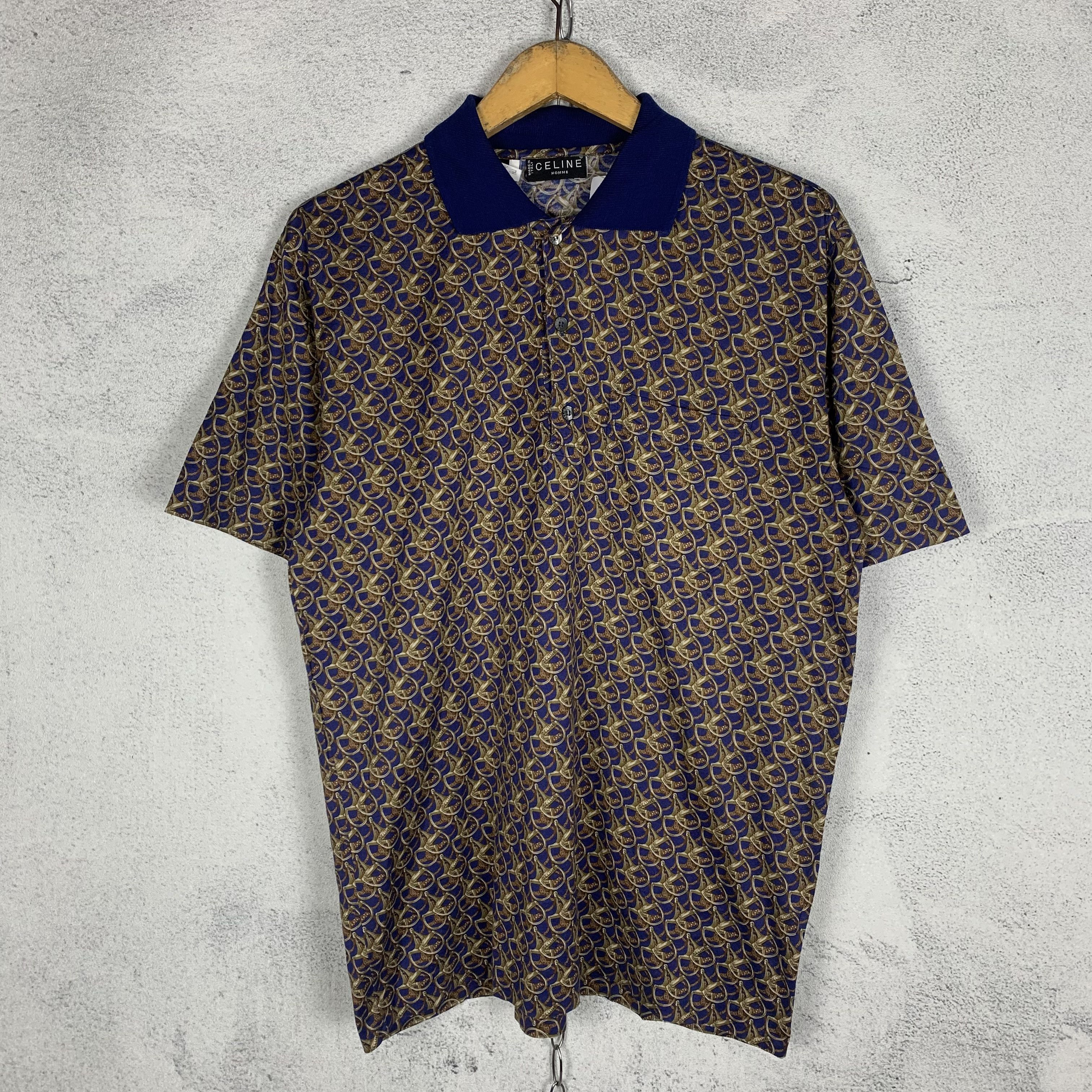 トップス vintage CELINE poloshirt bg Celine Polo Shirt, Size 50 IT