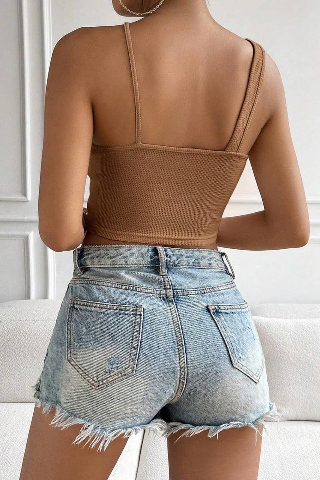 Other Slim Sexy Cutout Waffle Crop Halter Top Multiple Colors Size L / US 10 / IT 46 - 3 Thumbnail