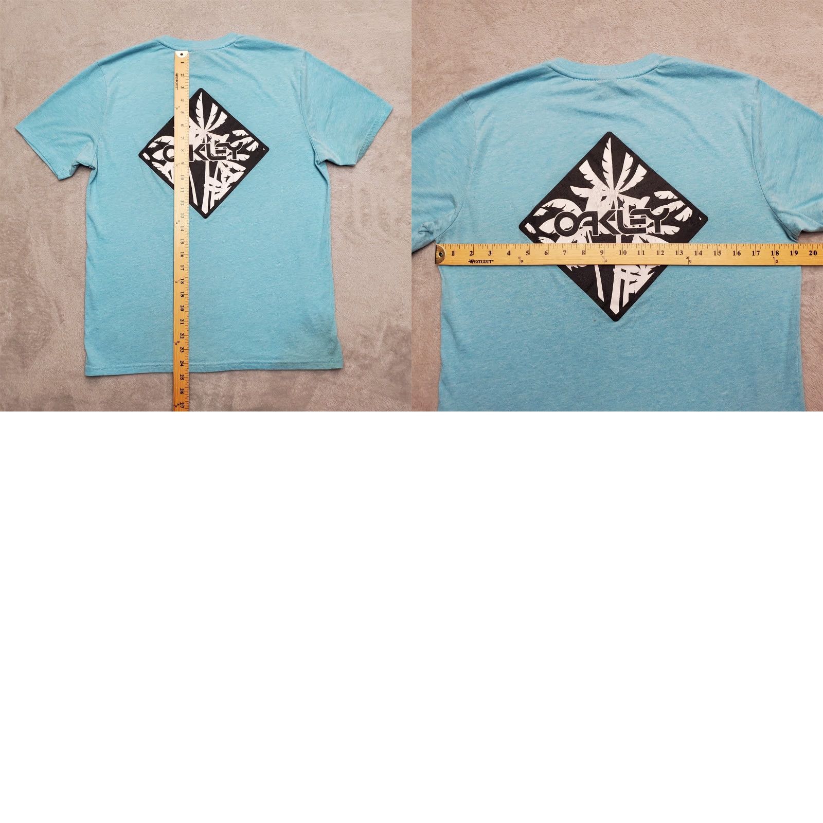 Oakley VINTAGE Oakley Shirt Mens S Blue Short Sleeve Crewneck Palm Trees Spellout Size US S / EU 44-46 / 1 - 8 Thumbnail