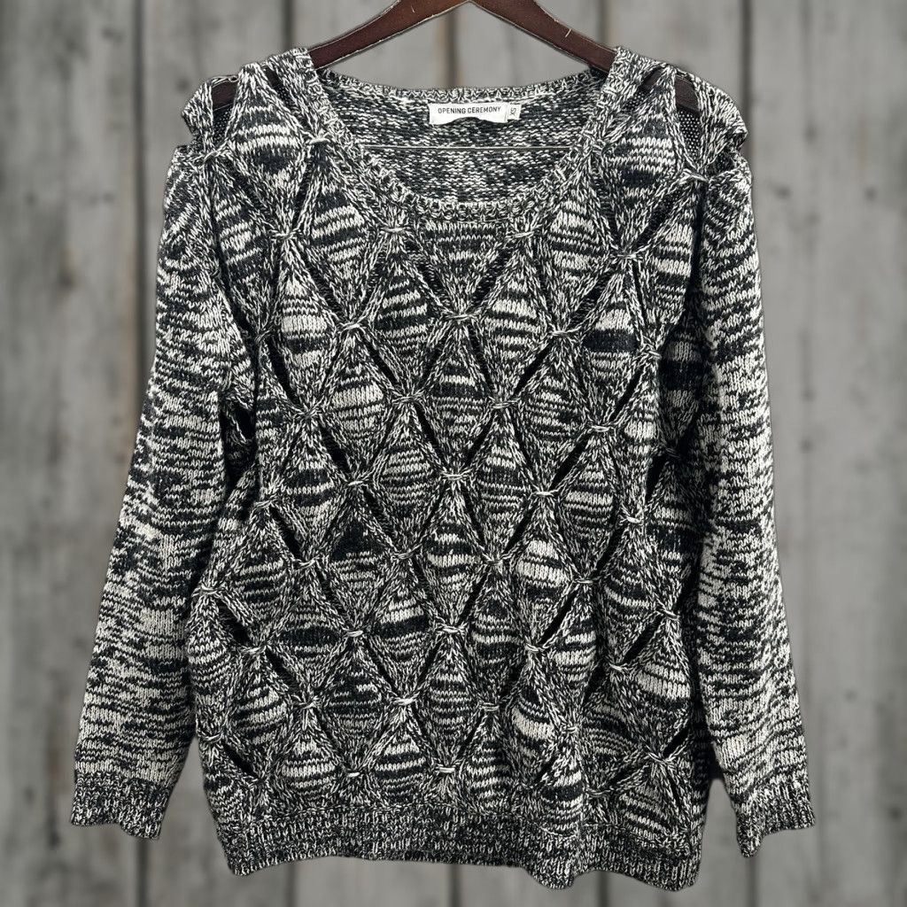 Opening Ceremony Opening Ceremony Sweater Womens XS Gray Round Neck Long Sleeve Knit Pullover Casual Minimalist Quiet Luxury 90s? Size XS / US 0-2 / IT 36-38 - 1 Thumbnail