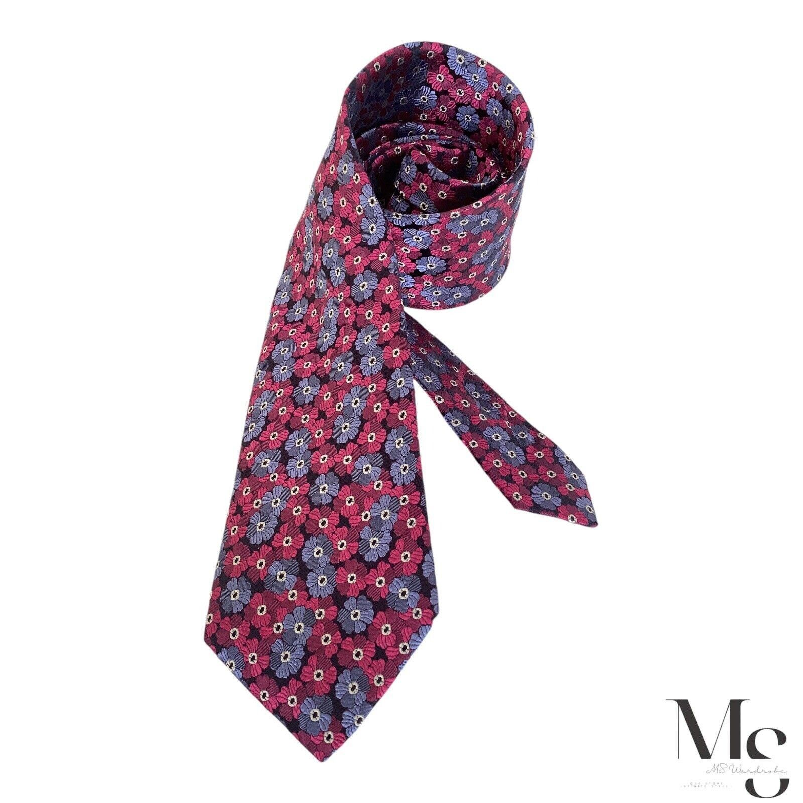 Faconnable FAÇONNABLE Current Purple Floral Silk Tie Made In Italy Size ONE SIZE - 1 Thumbnail
