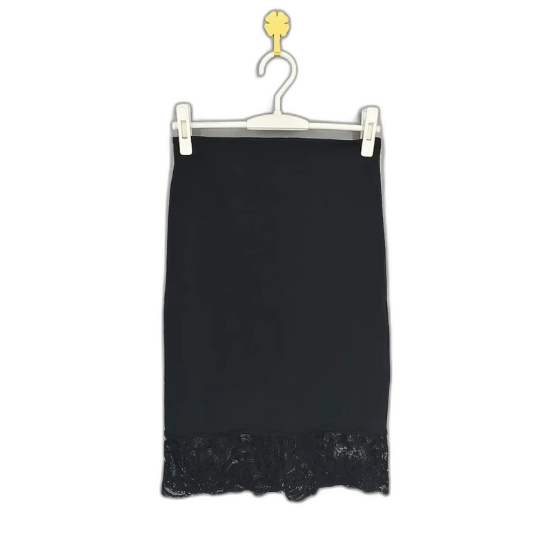 Versace Black Lace Hem Skirt Size 38
