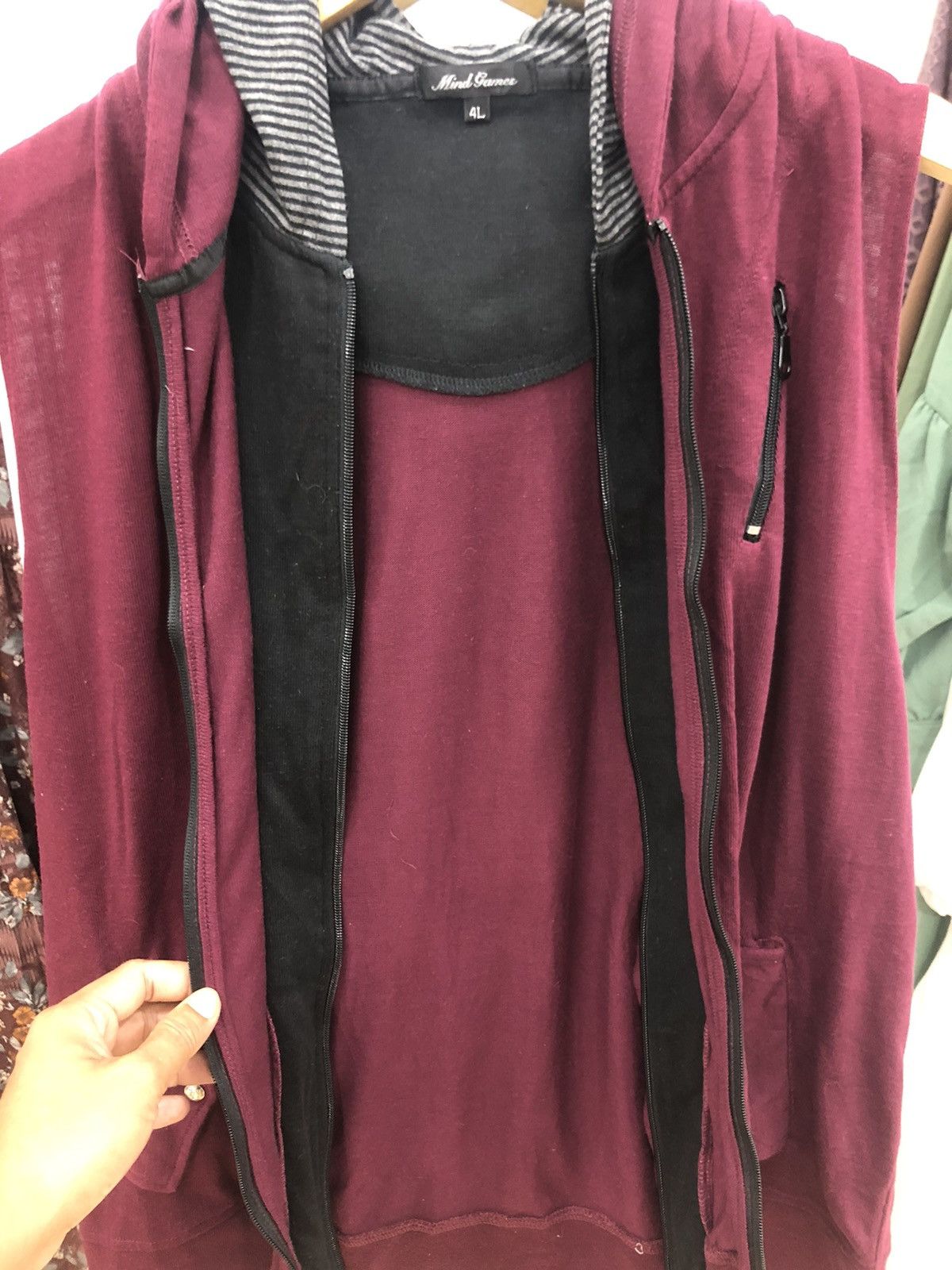 If Six Was Nine Mind Games Double zipper and hooded sleeveless Size US XL / EU 56 / 4 - 6 Thumbnail