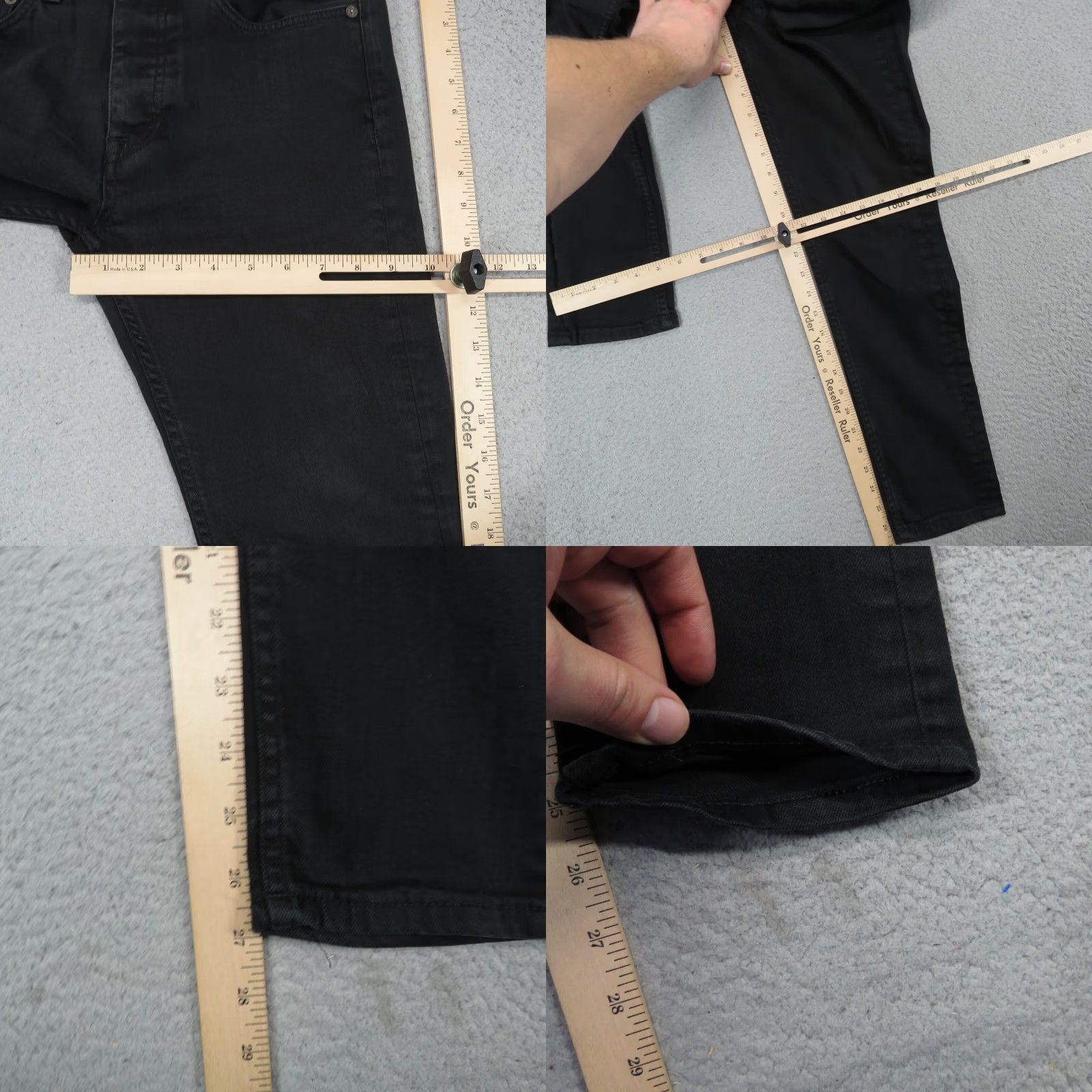 Acne Studios Acne Studios Jeans Men 29 Black Town Stay Cropped Denim Button Fly Mid Rise Jeans Mens Black City Cropped 5-Pocket Design Urban Modern Style Size US 29 - 9 Thumbnail