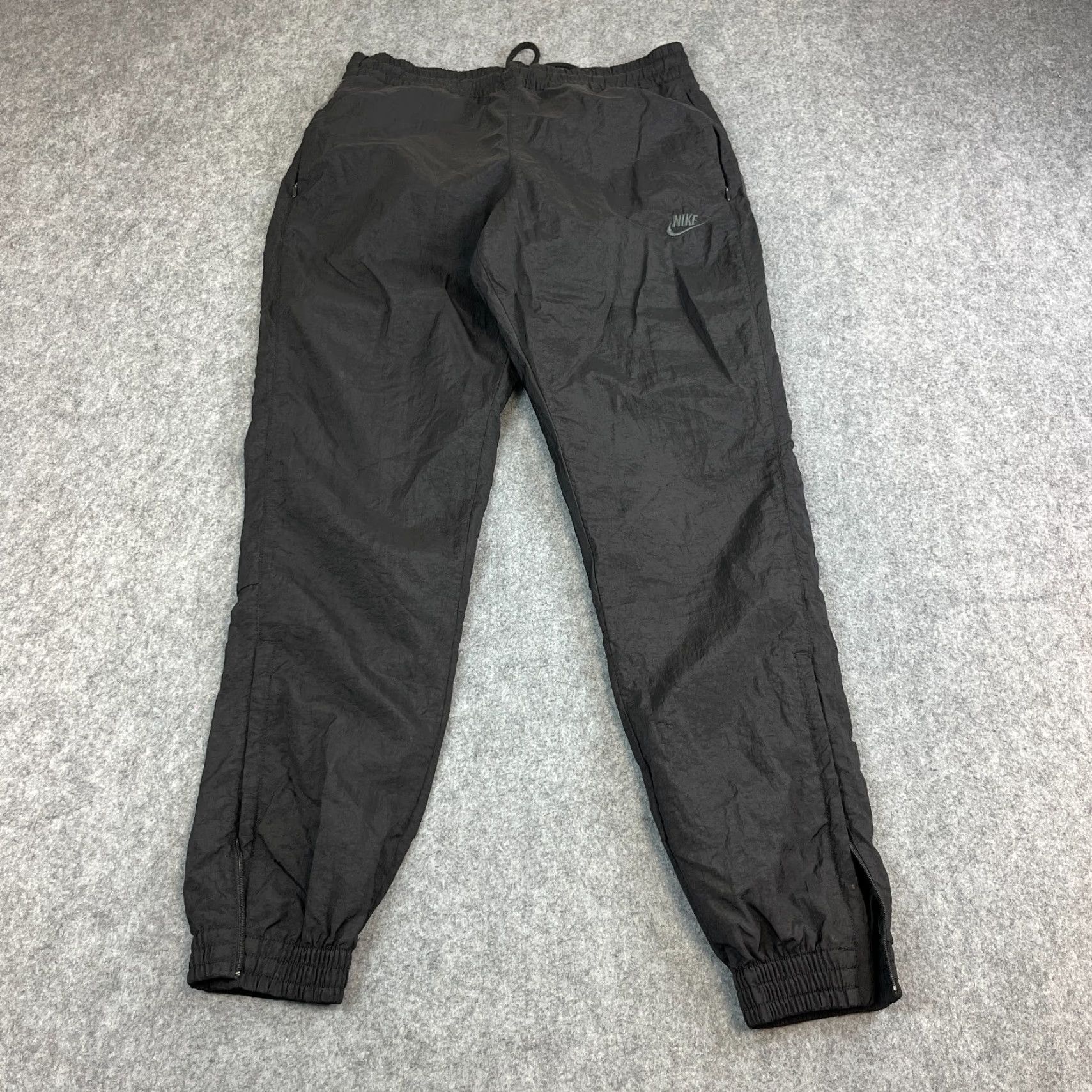 Nike Nike Mens Track Pants Shell Sweat Joggers S Black Tapered Swoosh Logo Size US 29 - 2 Thumbnail