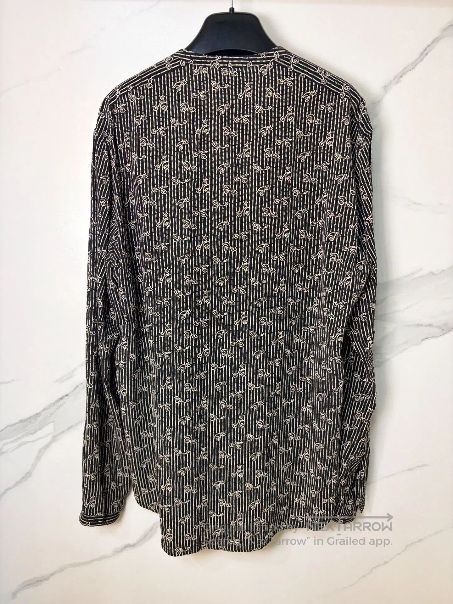 Anthony Vaccarello Saint Laurent 2018 SS Silk Print Henley Shirt. Size US M / EU 48-50 / 2 - 2 Thumbnail