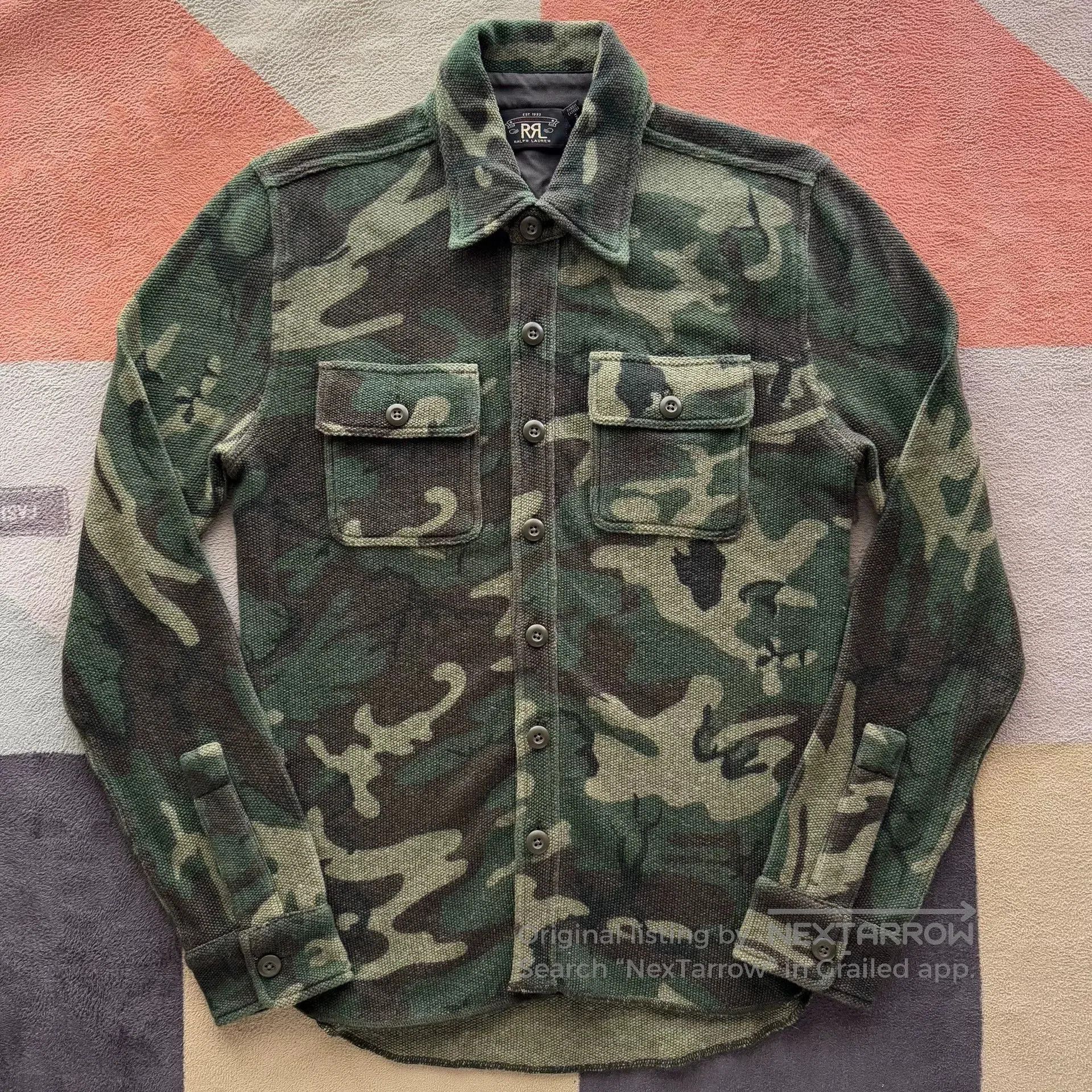 RRL Ralph Lauren Ralph Lauren Double RL Camo Knit Shirt. Size US S / EU 44-46 / 1 - 1 Thumbnail