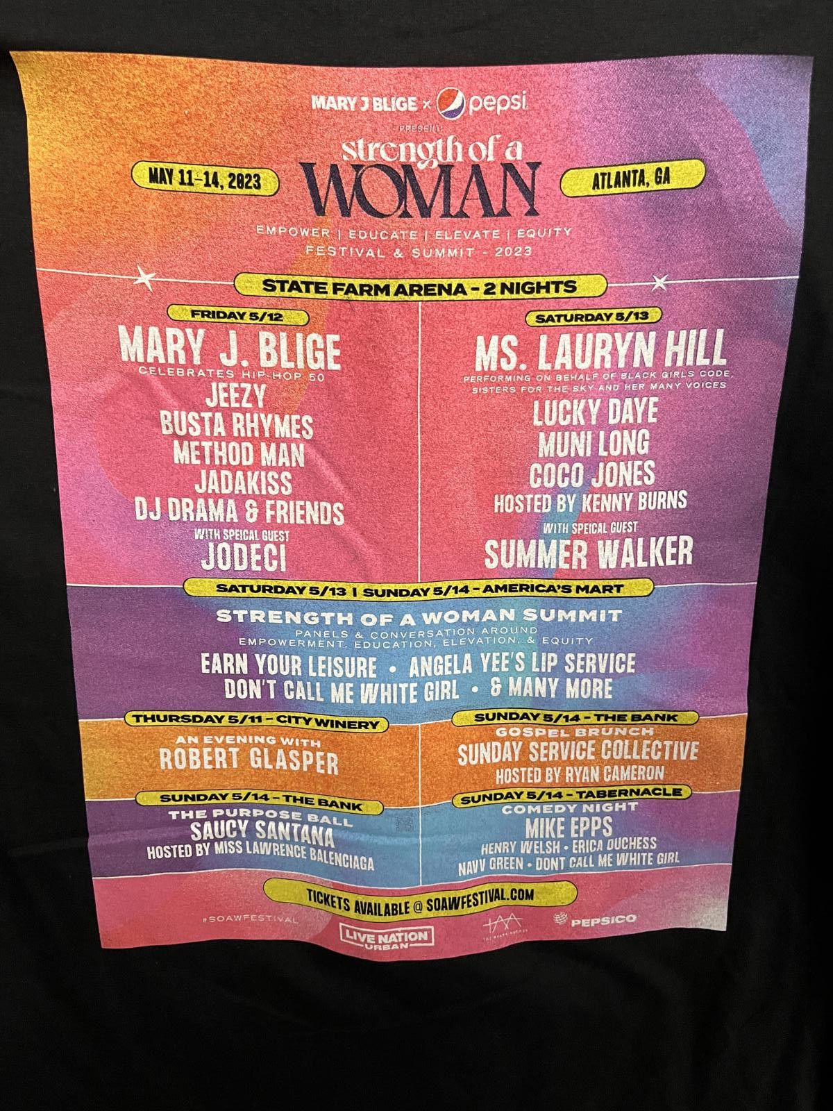 Designer Mary J Blige T-shirt Pepsi Strength of Woman 2023 SOAW Fest Size US XL / EU 56 / 4 - 5 Thumbnail
