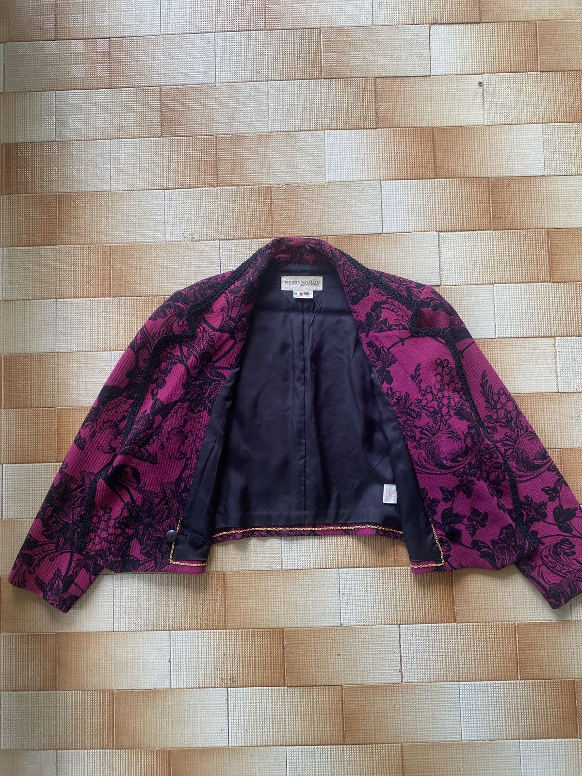 Balmain × Pierre Balmain Vintage pierre balmain cropped jacket Size XL / US 12-14 / IT 48-50 - 12 Thumbnail