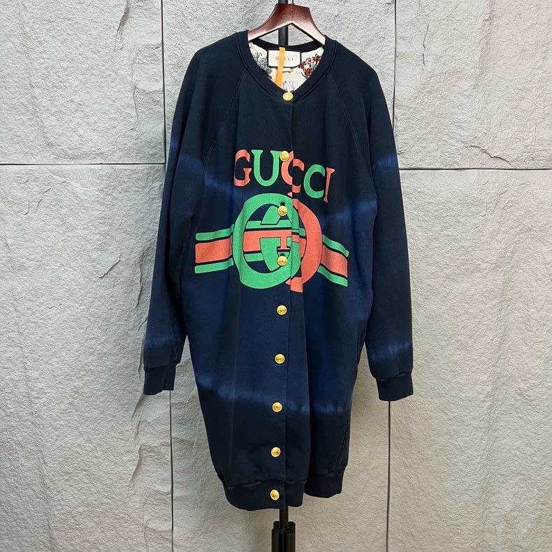 Gucci Gucci Dark blue faded windbreaker coat Size S / US 4 / IT 40 - 1 Thumbnail