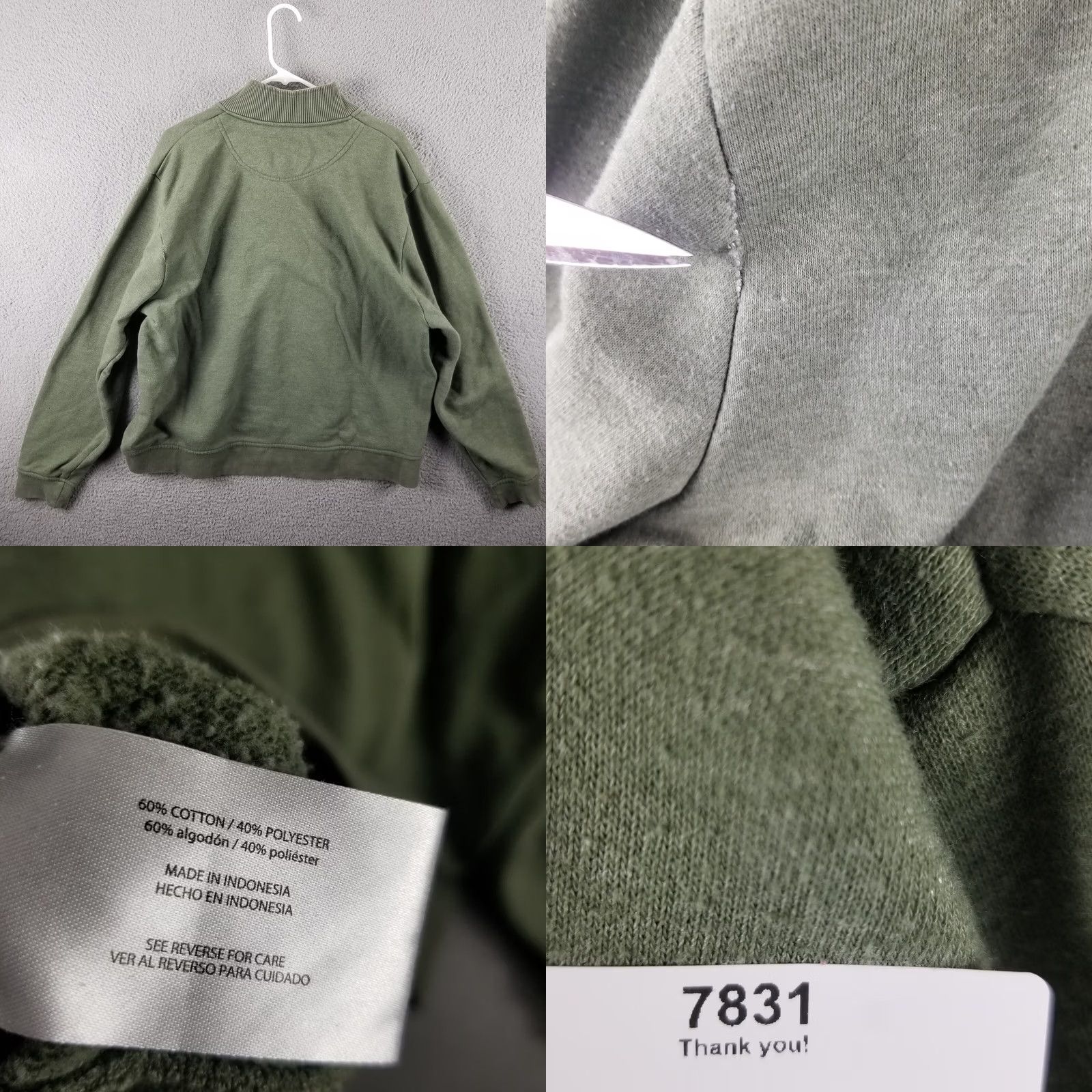 Orvis Orvis Sweater Jacket XL Green Embroidered Fly Fishing Outdoor Mens Flaw - Hole on sleeve seam Size US XL / EU 56 / 4 - 8 Thumbnail