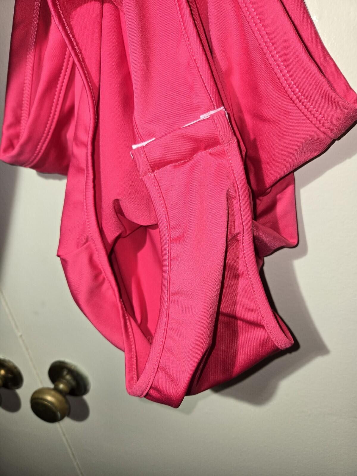 FRONTEER Ekaliy Women's Hot Pink Sleeveless Cutout Bodysuit Small Size 28" / US 6 / IT 42 - 6 Thumbnail