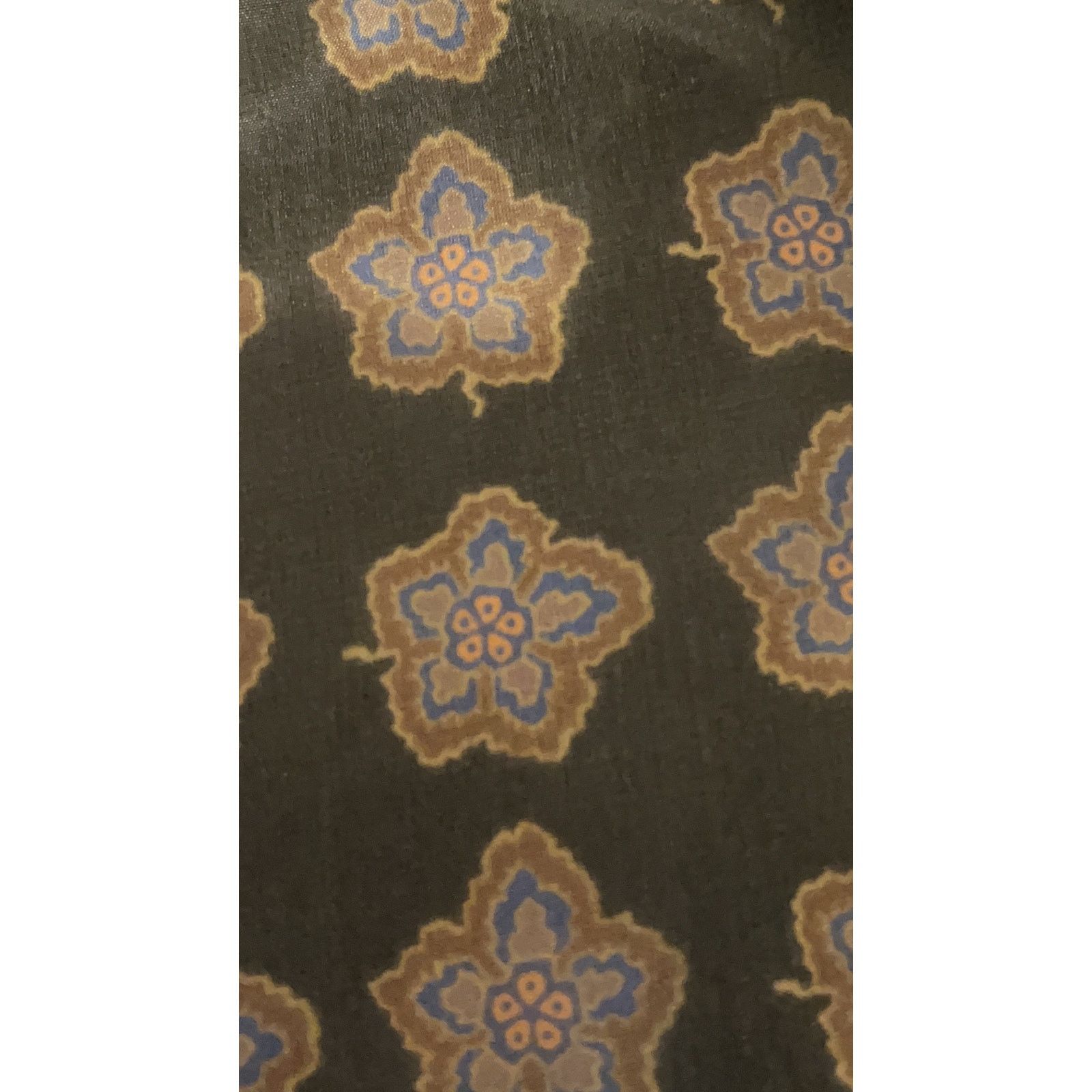 Robert Talbott ROBERT TALBOTT Fine Silk Scarf - Brown / Blu - Semi Sheer Size ONE SIZE - 10 Thumbnail