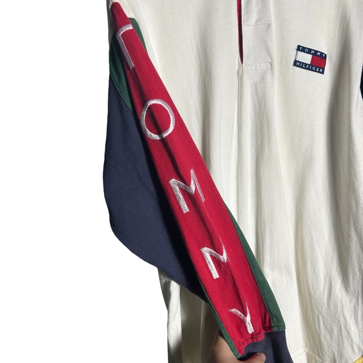 Tommy Hilfiger × Vintage Vintage 90s Tommy Hilfiger Big Logo Polo Shirt Size US M / EU 48-50 / 2 - 6 Thumbnail
