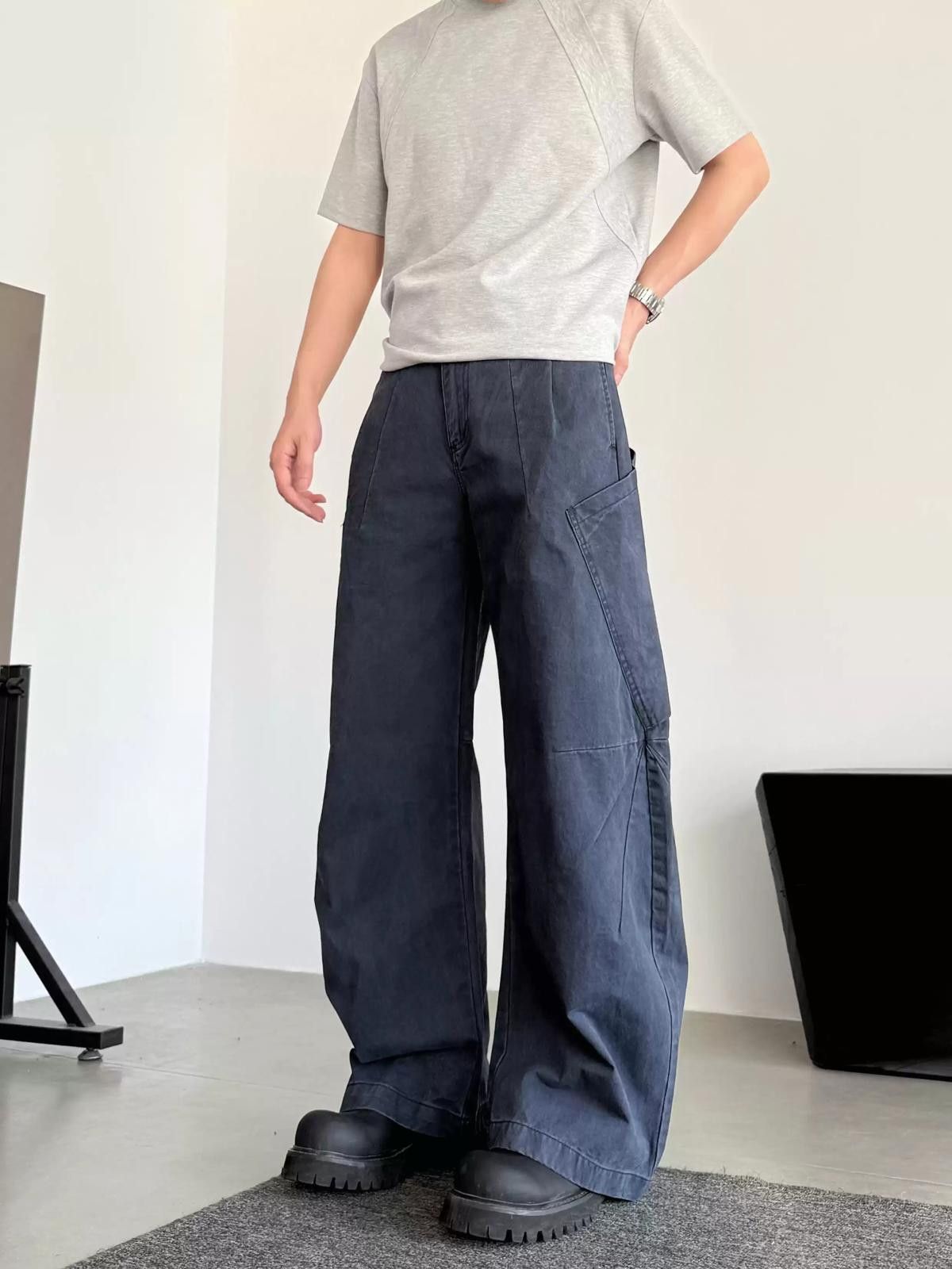 Blue Wide Leg Carpenter Jeans