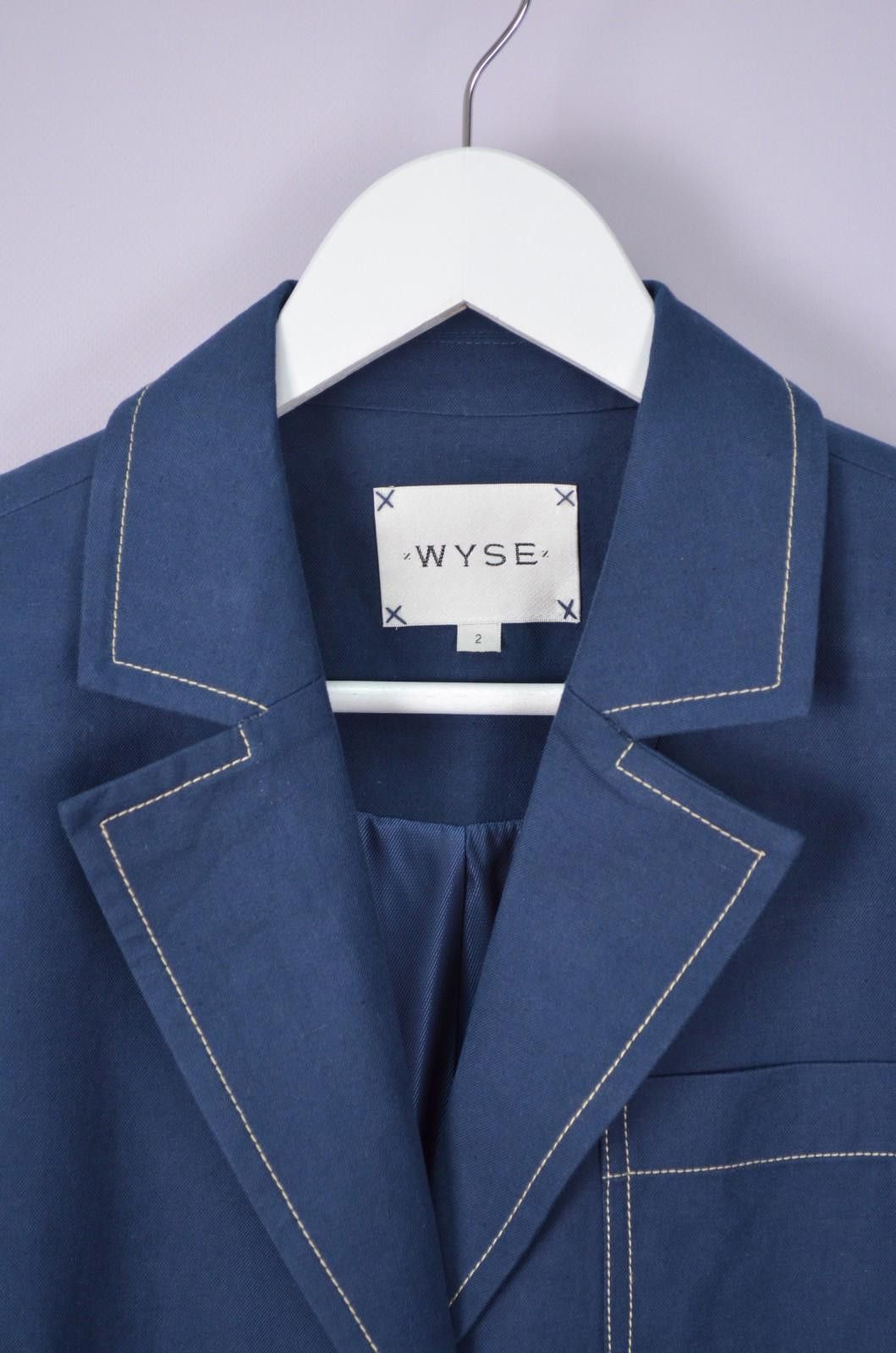 Designer Wyse Alaina Linen Jacket Size 2 US6 Cotton Linen Blue Blazer Size M / US 6-8 / IT 42-44 - 4 Thumbnail