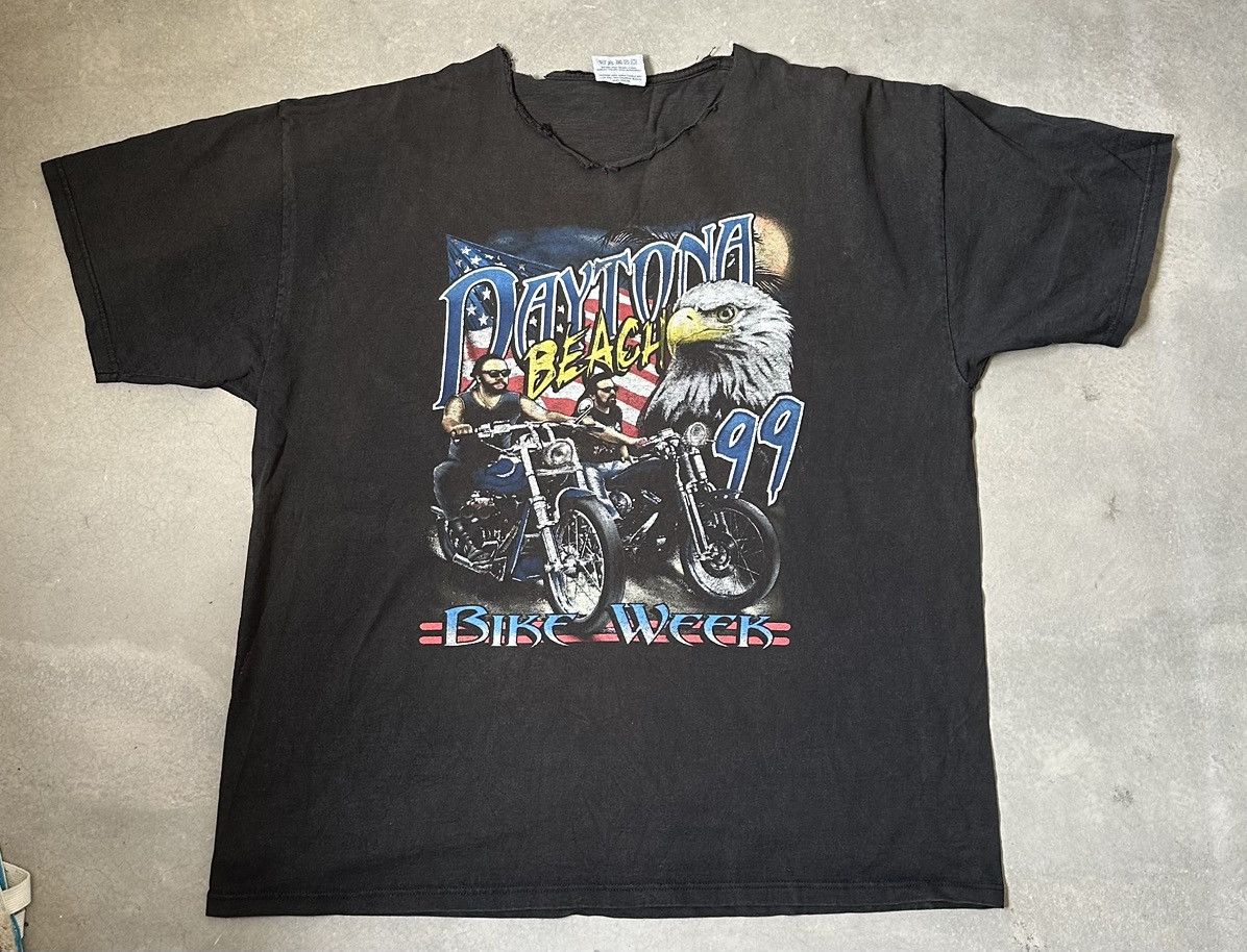 Vintage VINTAGE CHASE DAYTONA BIKE WEEK DISTRESSED TEE Size US XXL / EU 58 / 5 - 1 Thumbnail