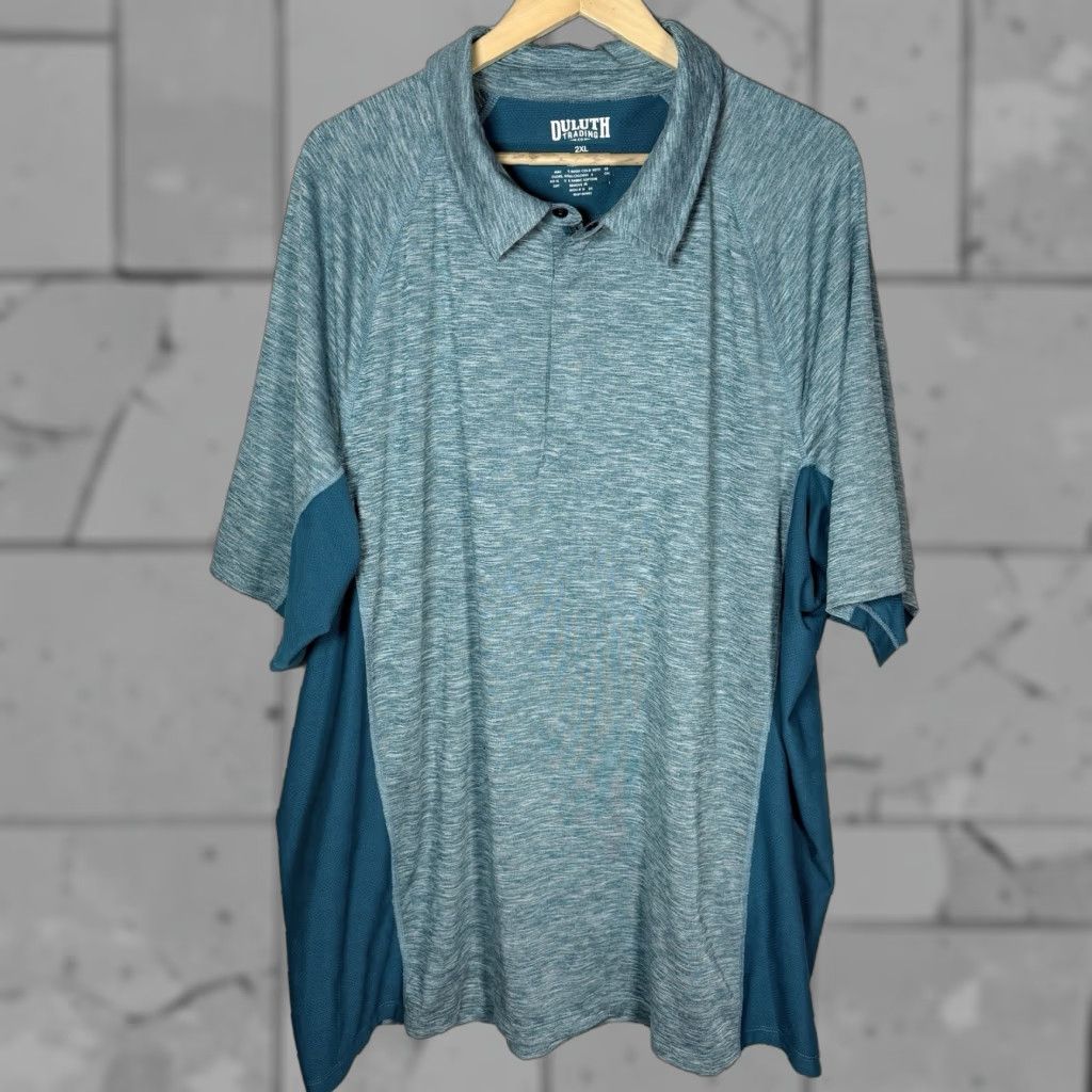 CO Duluth Trading Co Polo Shirt Blue 2XL Mens Polyester Shirt Size US XXL / EU 58 / 5 - 1 Thumbnail