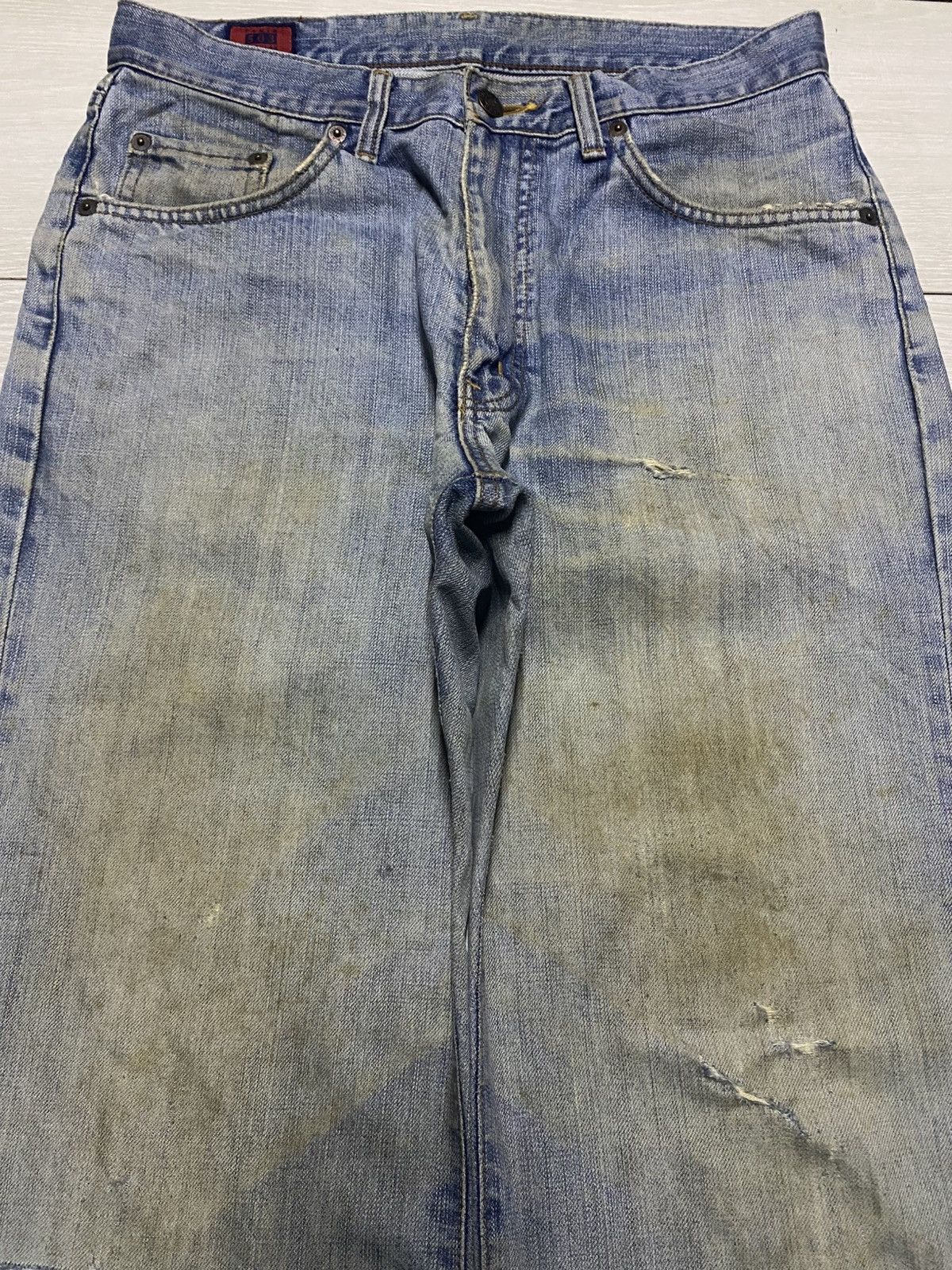 Edwin Vintage Edwin 503z Crazy Mud wash Distressed Baggy Jeans Size US 31 - 3 Thumbnail