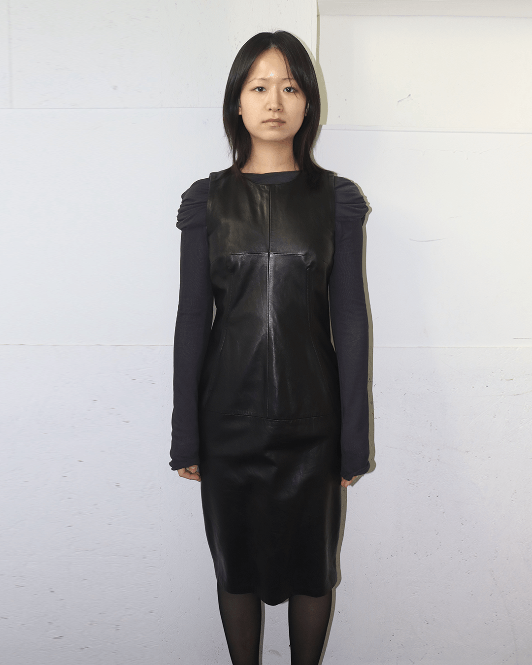 Dolce & Gabbana Dolce & Gabbana Line Detail Leather Sleeveless Dress Size M / US 6-8 / IT 42-44 - 2 Thumbnail