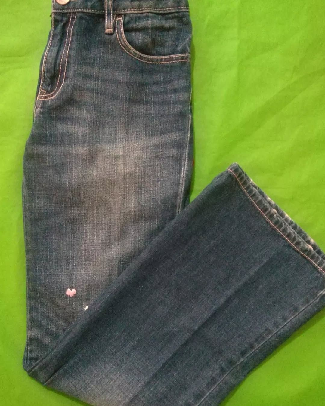 Gap 2000s Gap Kids Denim Love Pattern Cut Jeans Size 26" / US 2 / IT 38 - 2 Thumbnail
