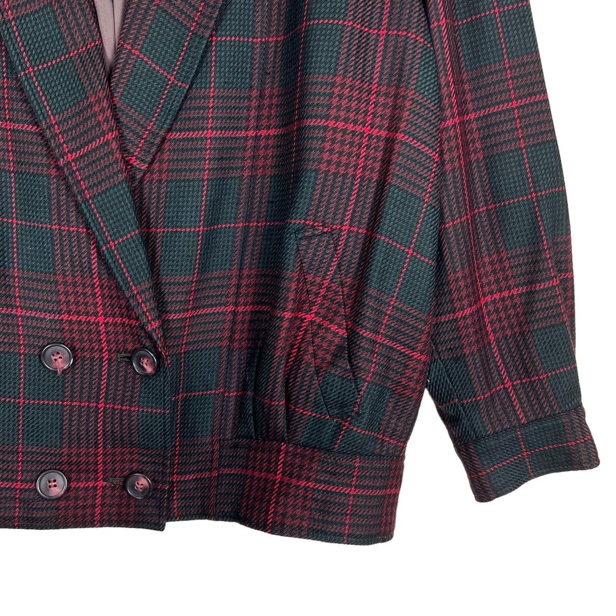 Issey Miyake 🔥 DANA DO PIP PLAID CHECK WOOL COLAR LESS BOMBER JACKET Size US M / EU 48-50 / 2 - 6 Thumbnail