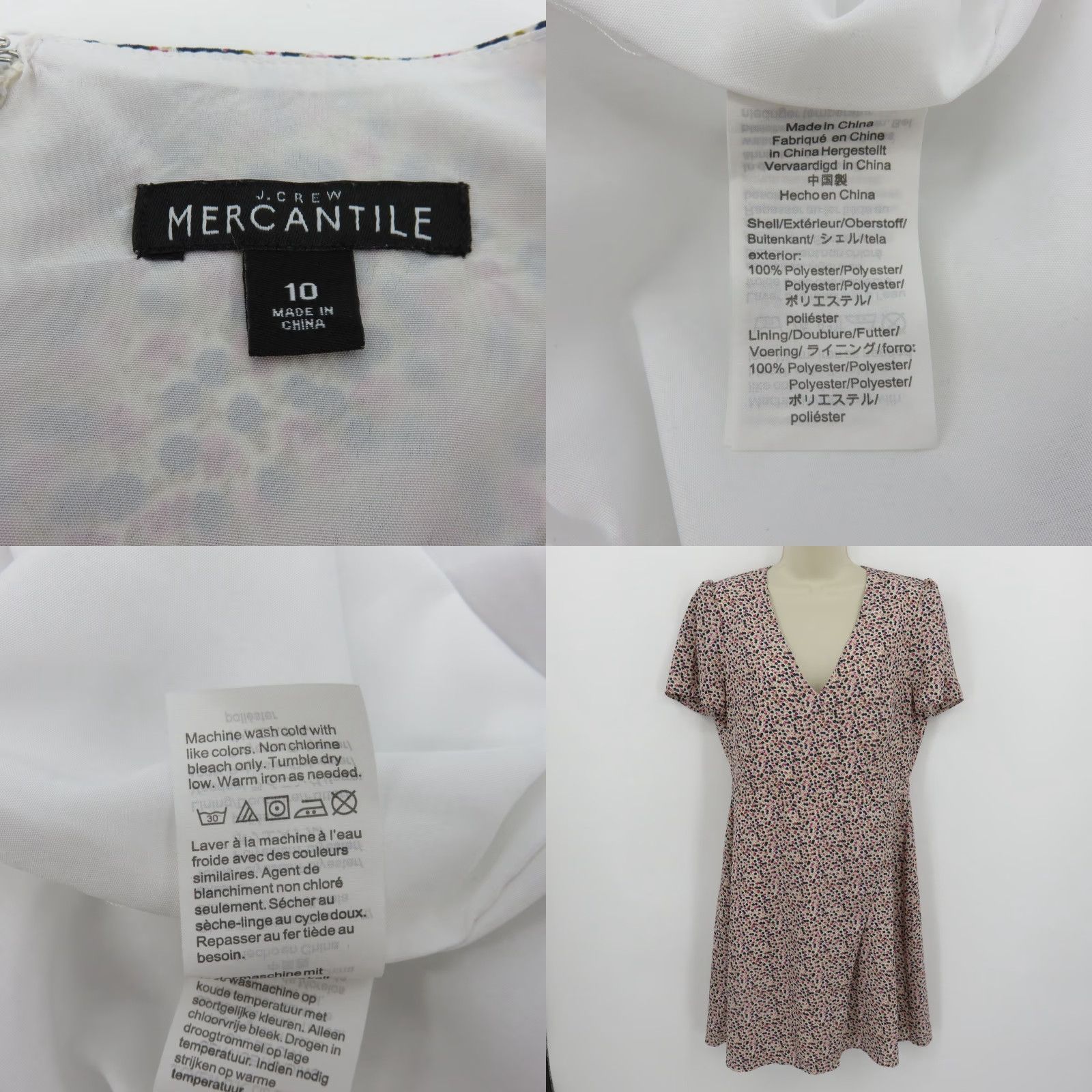 Vintage J Crew Women 10 Pink Blue Flower Floral V Neck Short Sleeve Sundress Dress Chic Size 32" / US 10 / IT 46 - 8 Thumbnail