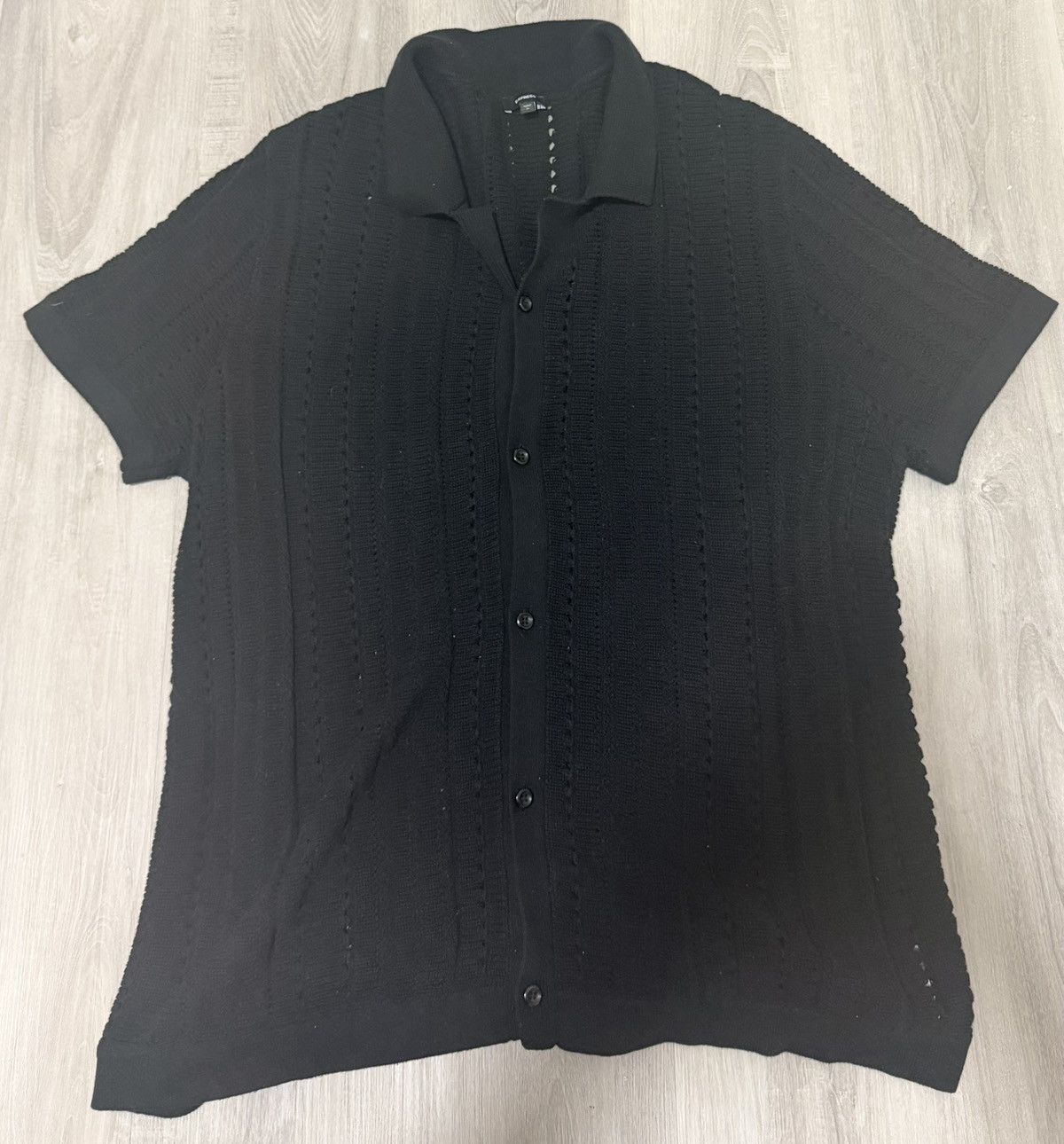 Express Express Black Mesh Button-Up Shirt Size US XL / EU 56 / 4 - 1 Thumbnail