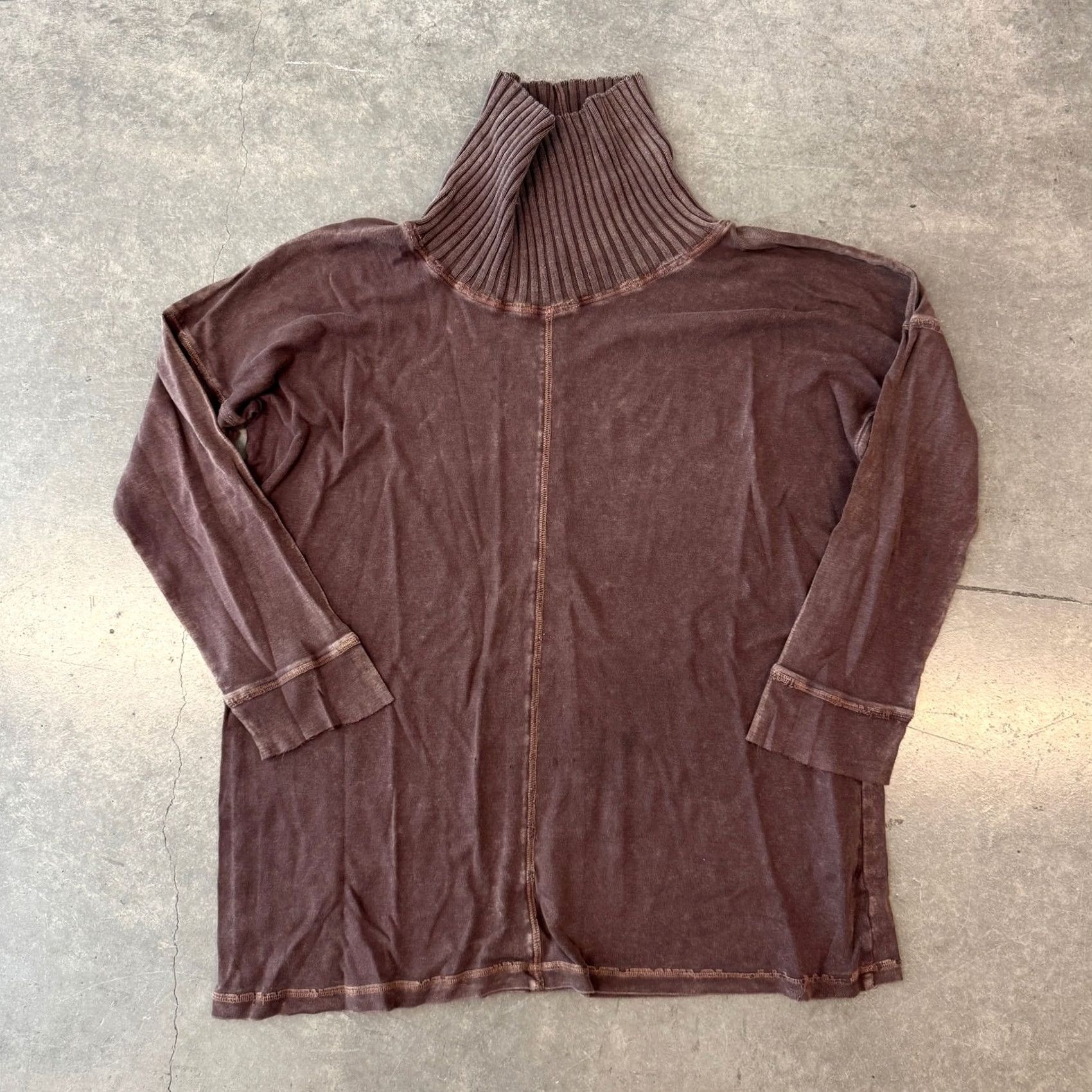 Vintage VINTAGE Y2K Brown Turtleneck Longsleeve Flowy Top Women Medium Shirt Mens? Size M / US 6-8 / IT 42-44 - 2 Thumbnail