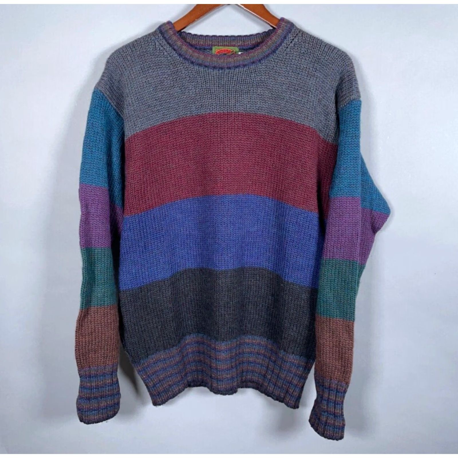 Vintage VINTAGE Boston Traders Wool Sweater Adult Large Men Casual 90s Retro Striped Pattern Size US L / EU 52-54 / 3 - 2 Thumbnail