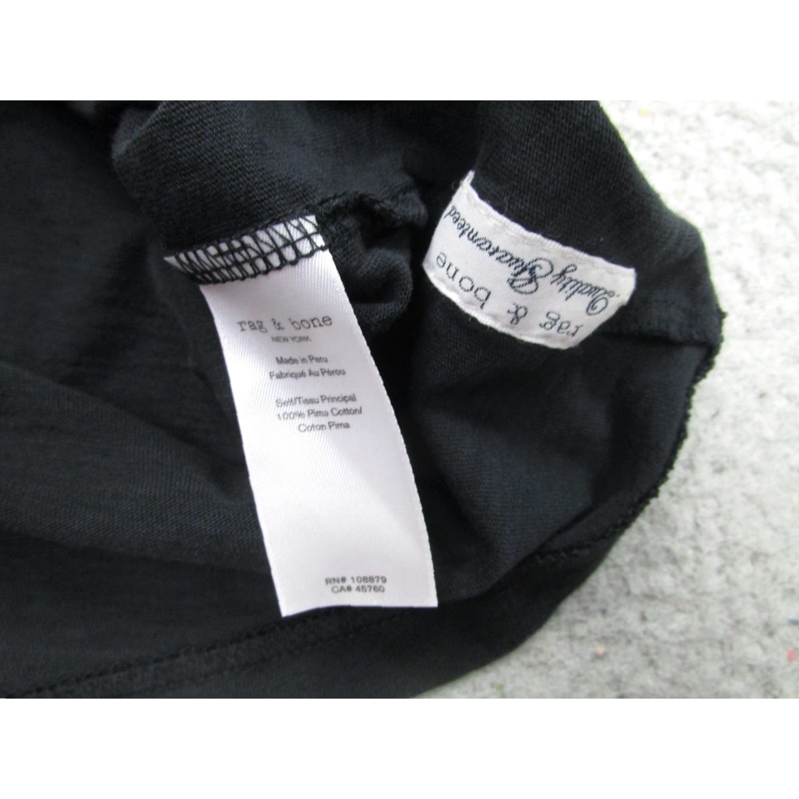 Rag & Bone Rag & Bone Tank Top Womens XS Black 100% Pima Cotton Scoop Neck Lightweight Size XS / US 0-2 / IT 36-38 - 5 Thumbnail