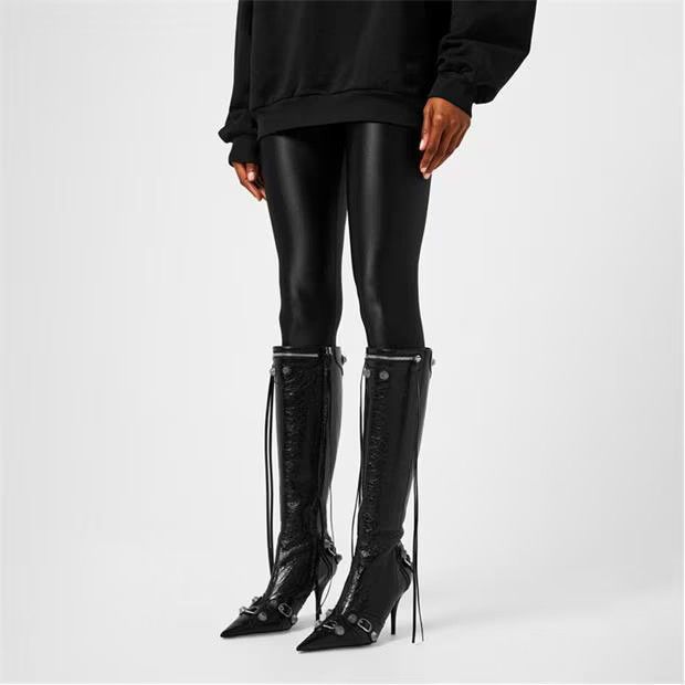 Balenciaga o1g2r1mq0924 Cagole Heeled Boots in Black Size US 8 / IT 38 - 5 Thumbnail