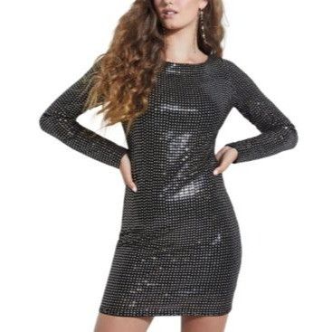 Guess GUESS Beatriz Backless Sequin Dress, Black/Gold, XS Size XS / US 0-2 / IT 36-38 - 1 Thumbnail