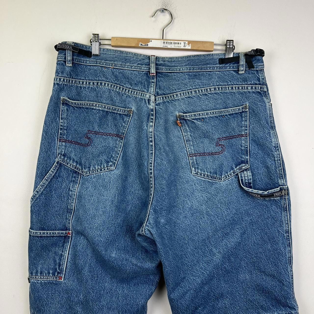 Designer Men's T56 Triple Five Soul Denim Shorts - Classic Blue 90s Size US 38 / EU 54 - 3 Thumbnail